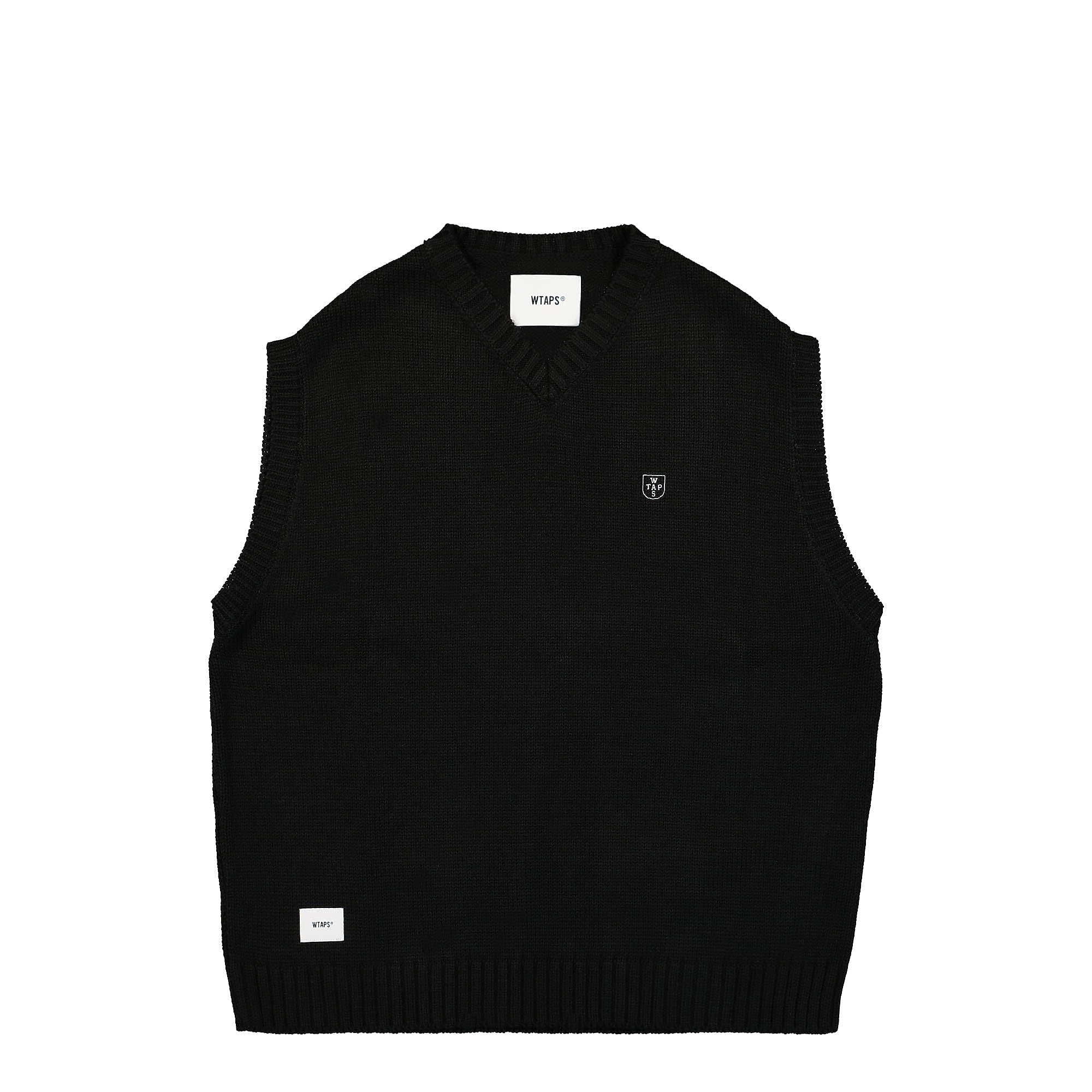 WTAPS Ditch Knit Vest Black Sweater Vests 222MADT-KNM01 | Overkill