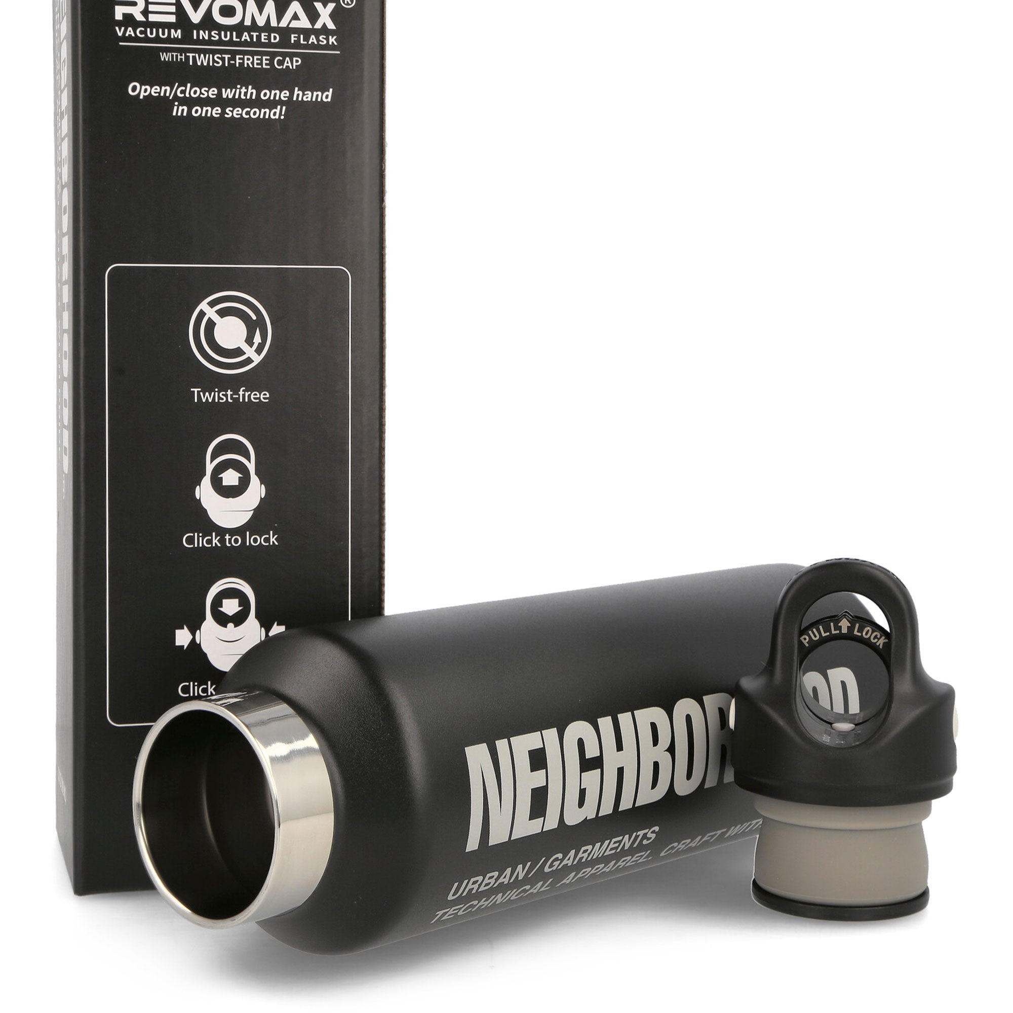 Neighborhood REVOMAX X Neighborhood Vacuum Insulated Bottle 20OZ Black Mugs & Bottles Detail view 1 | Overkill