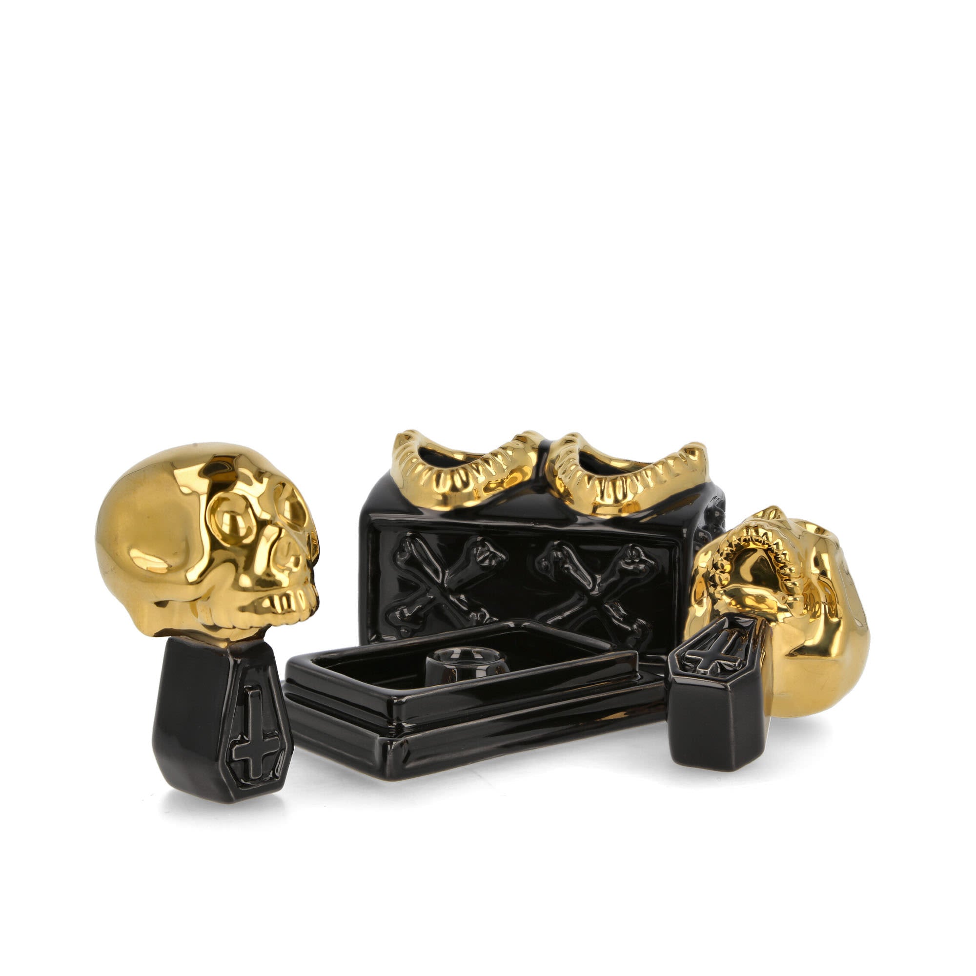 Neighborhood Dualskull Incense Chamber Black / Gold Incense & Candles Detail view 1 | Overkill
