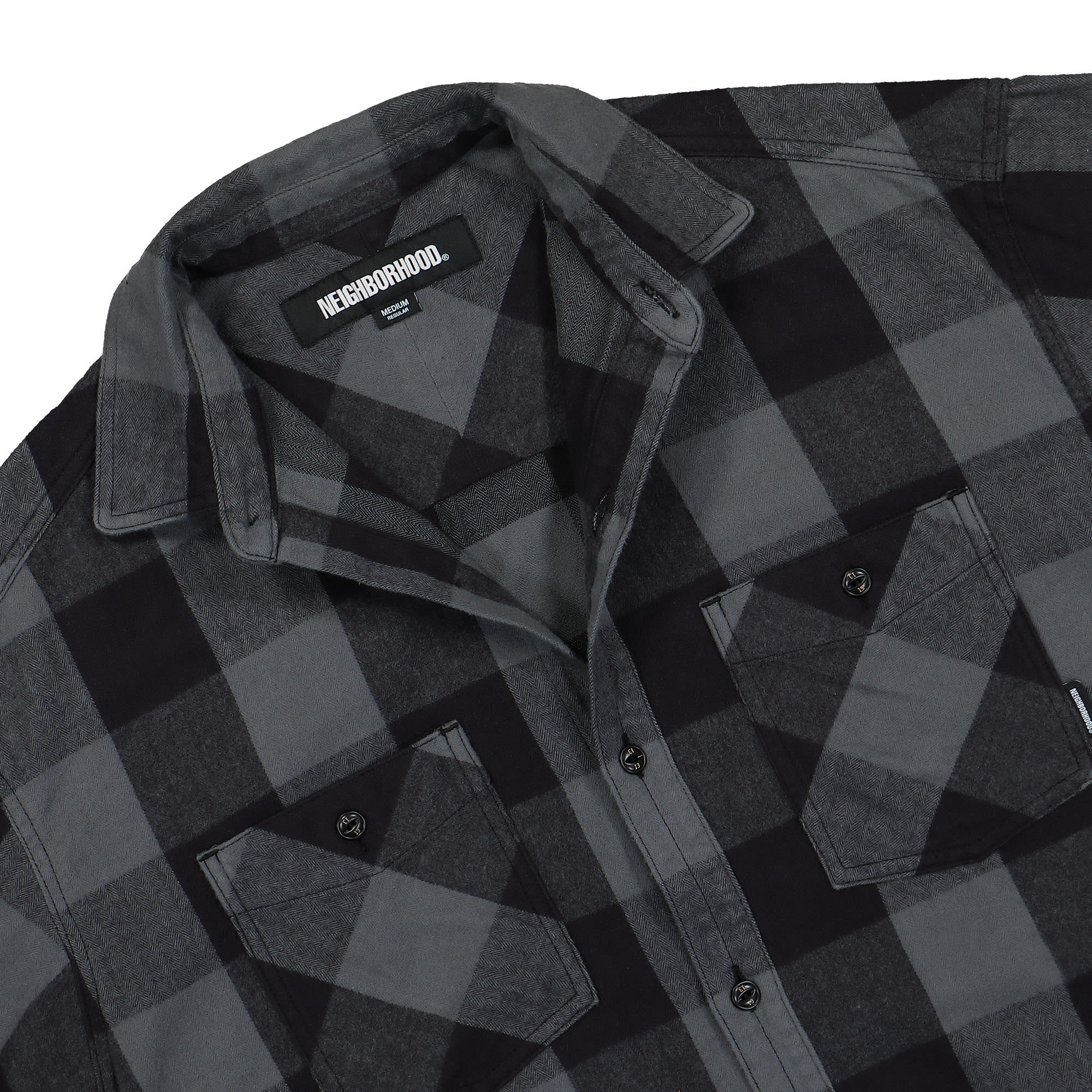 Neighborhood Buffalo Check Shirt LS Gray Shirts Detailfoto | Overkill