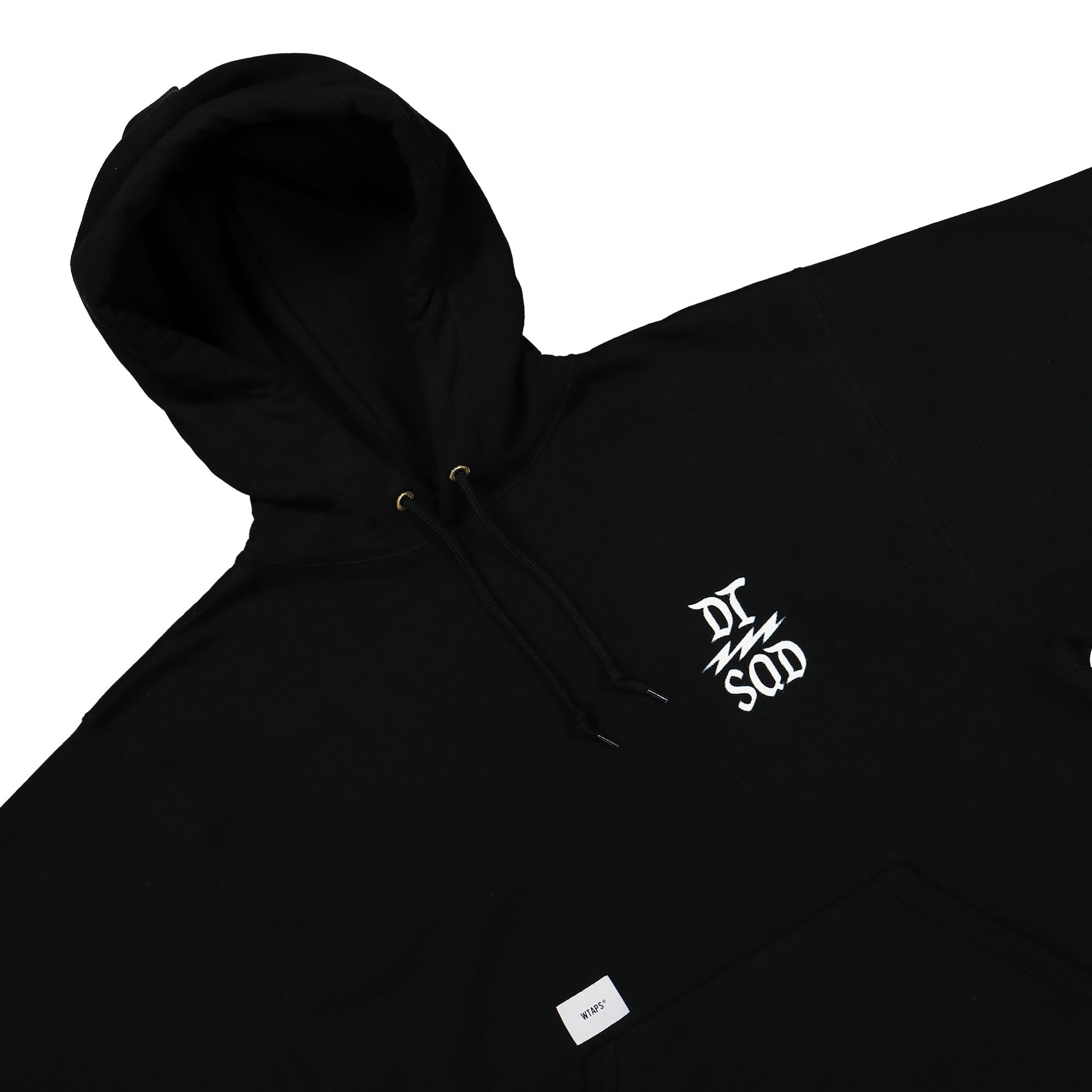 WTAPS Design 02 Hooded Sweatshirt Black Hoodies Close-up | Overkill