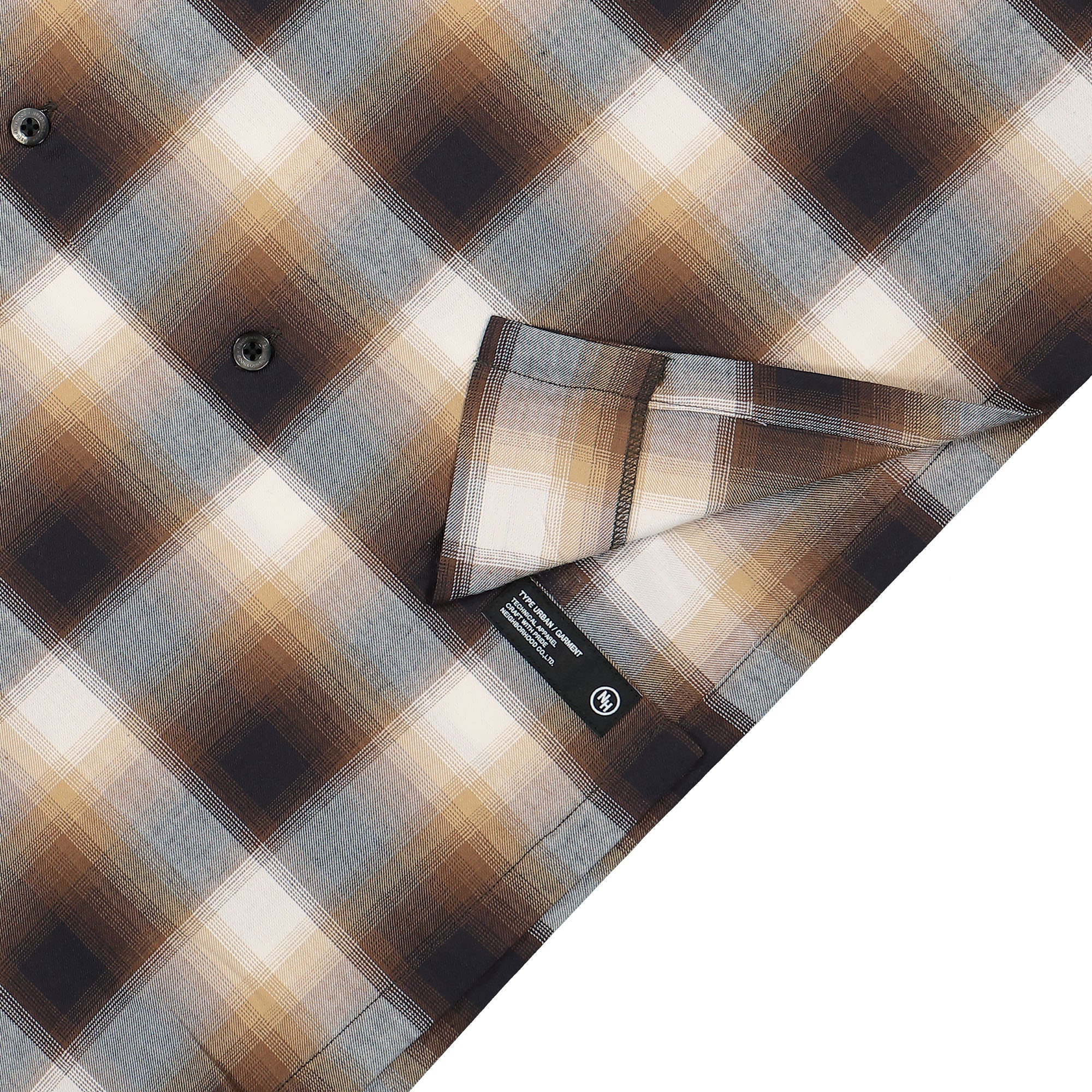 Neighborhood Blockombre Shirt LS Brown Shirts Detailfoto | Overkill