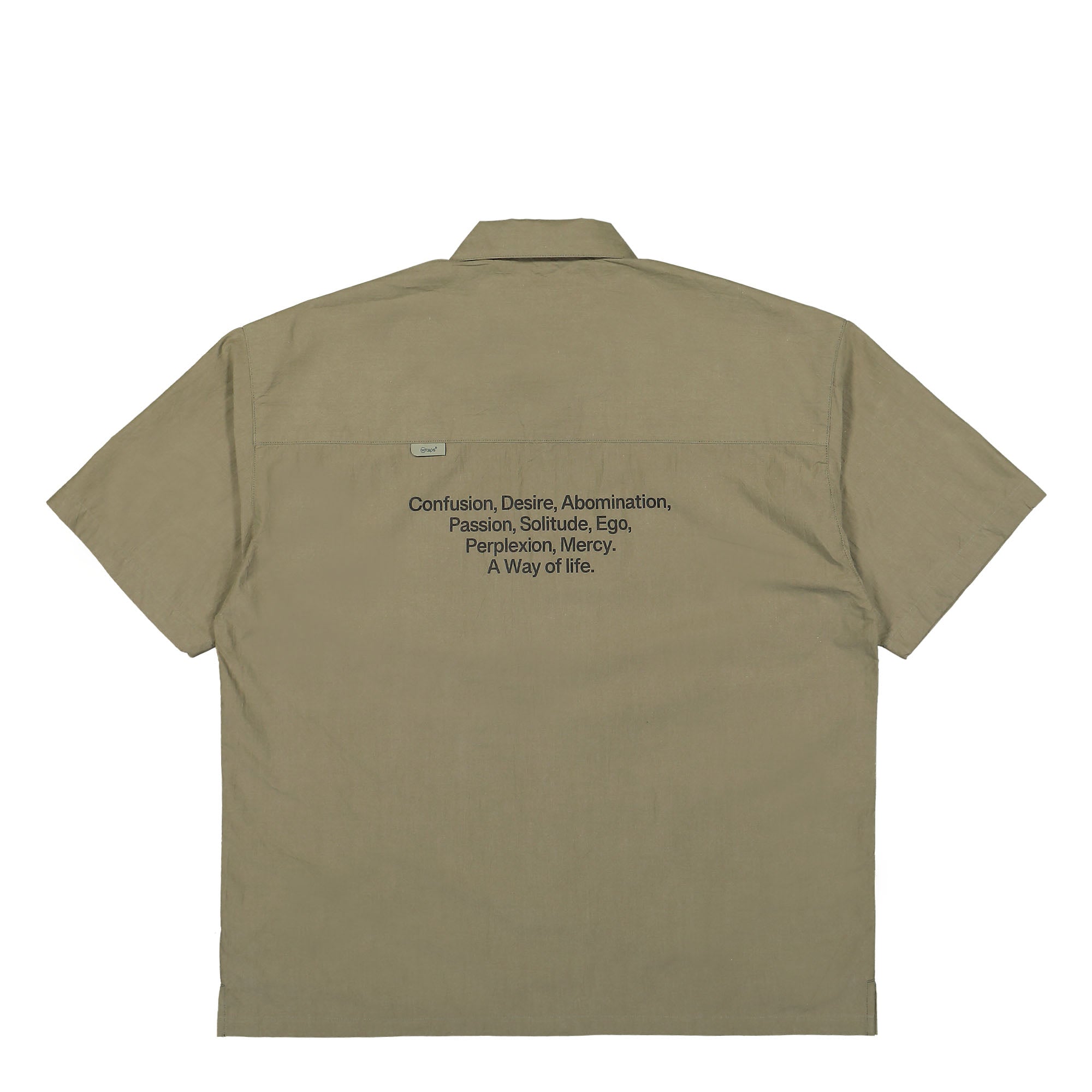 WTAPS Ingredient SS Shirt Olive Drab Shirts Close-up | Overkill