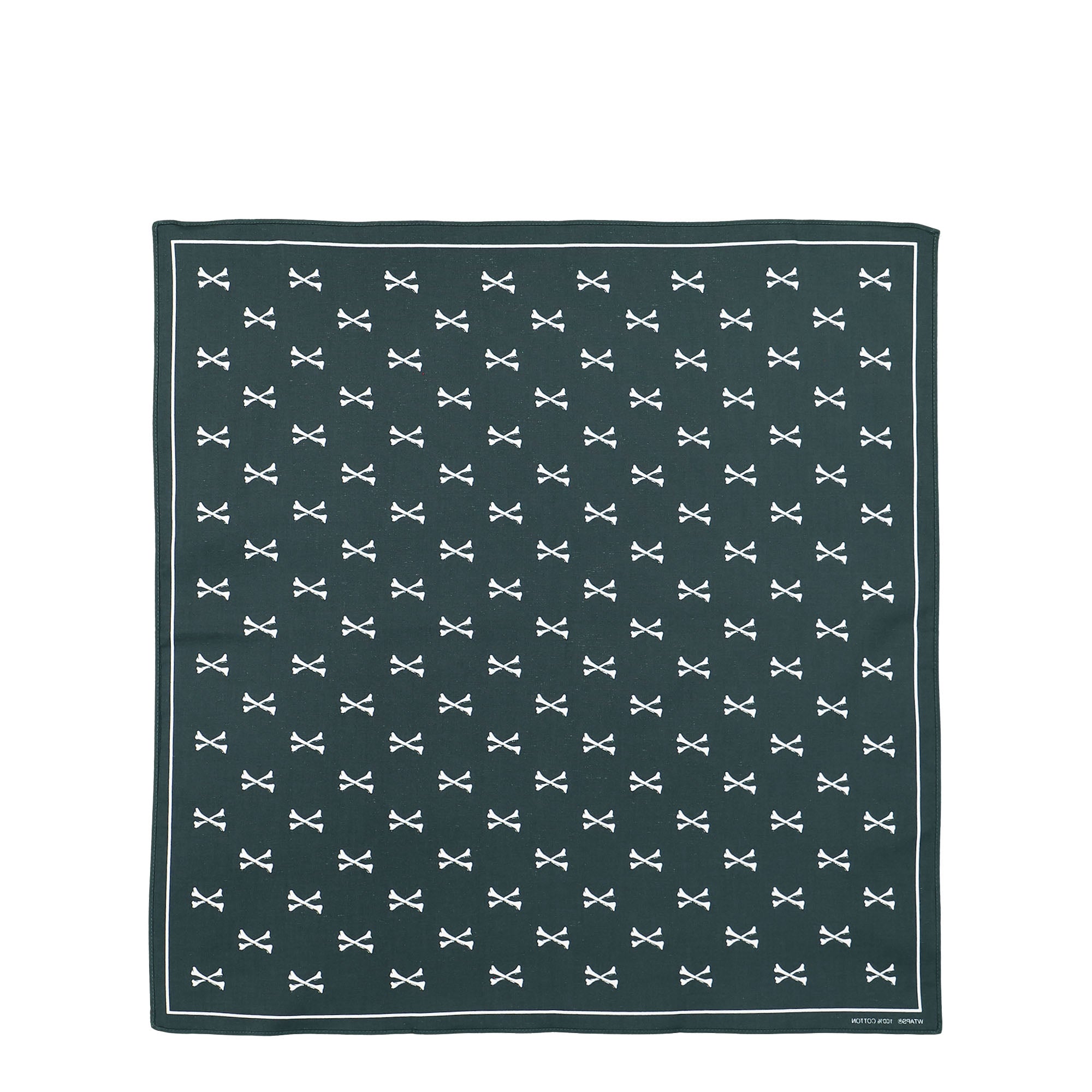 WTAPS Bandana Crossbones Green Bandanas Material | Overkill