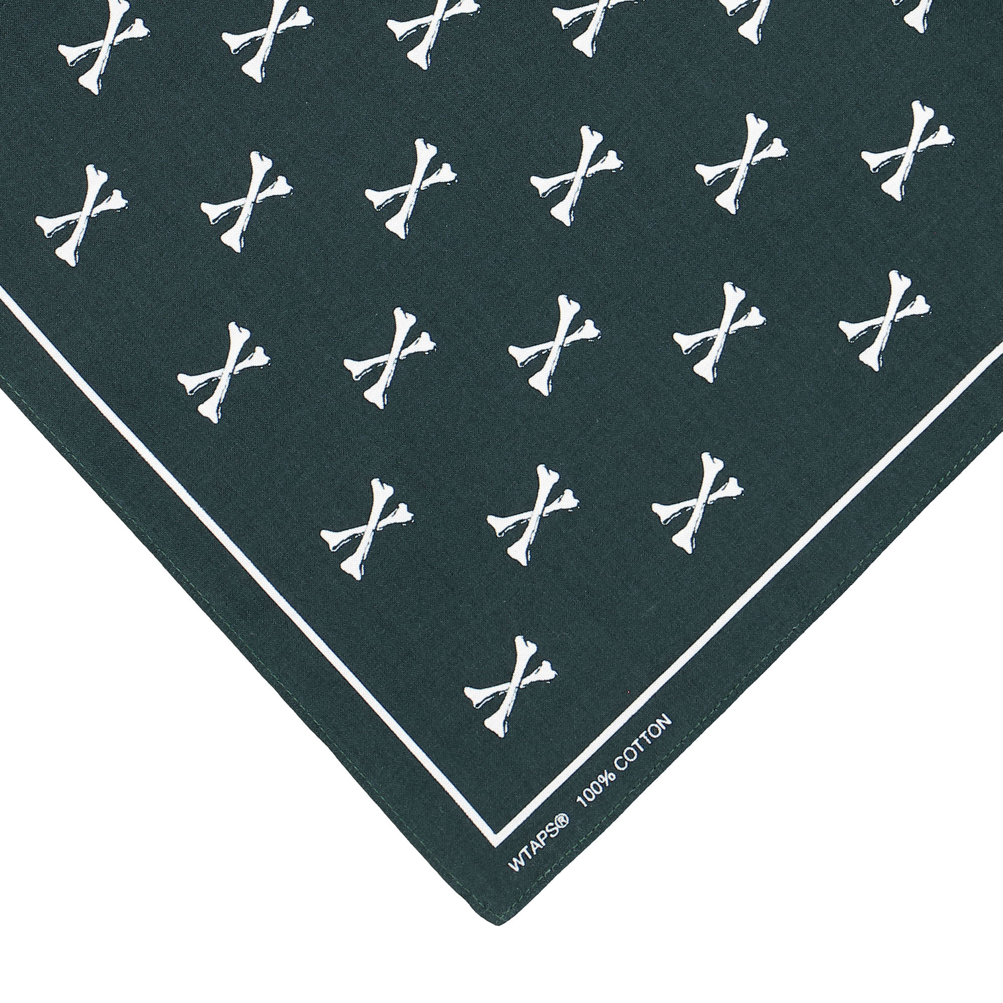 WTAPS Bandana Crossbones Green Bandanas Close-up | Overkill