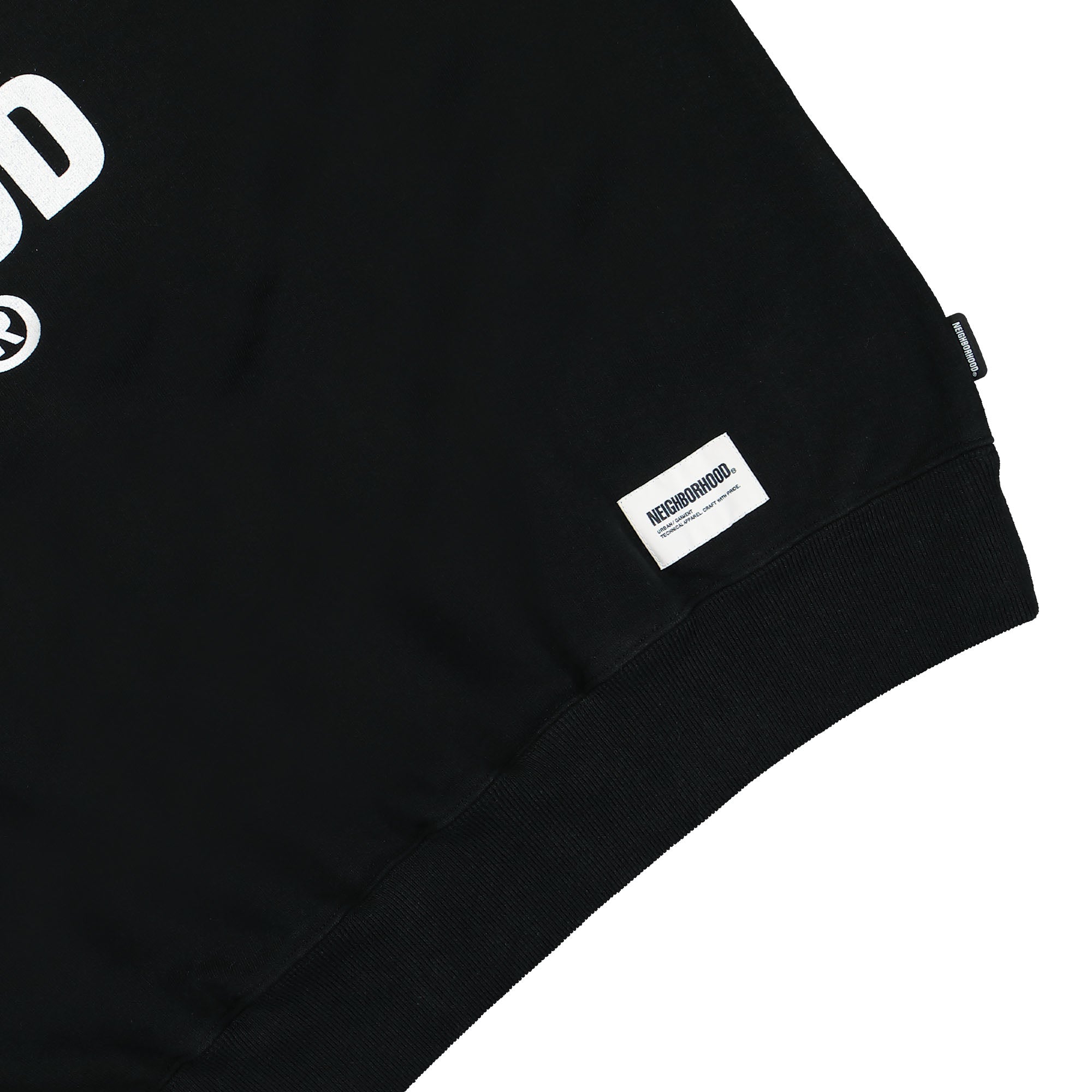 Neighborhood College Logo Crew Sweatshirt LS Black Sweatshirts Detailfoto | Overkill