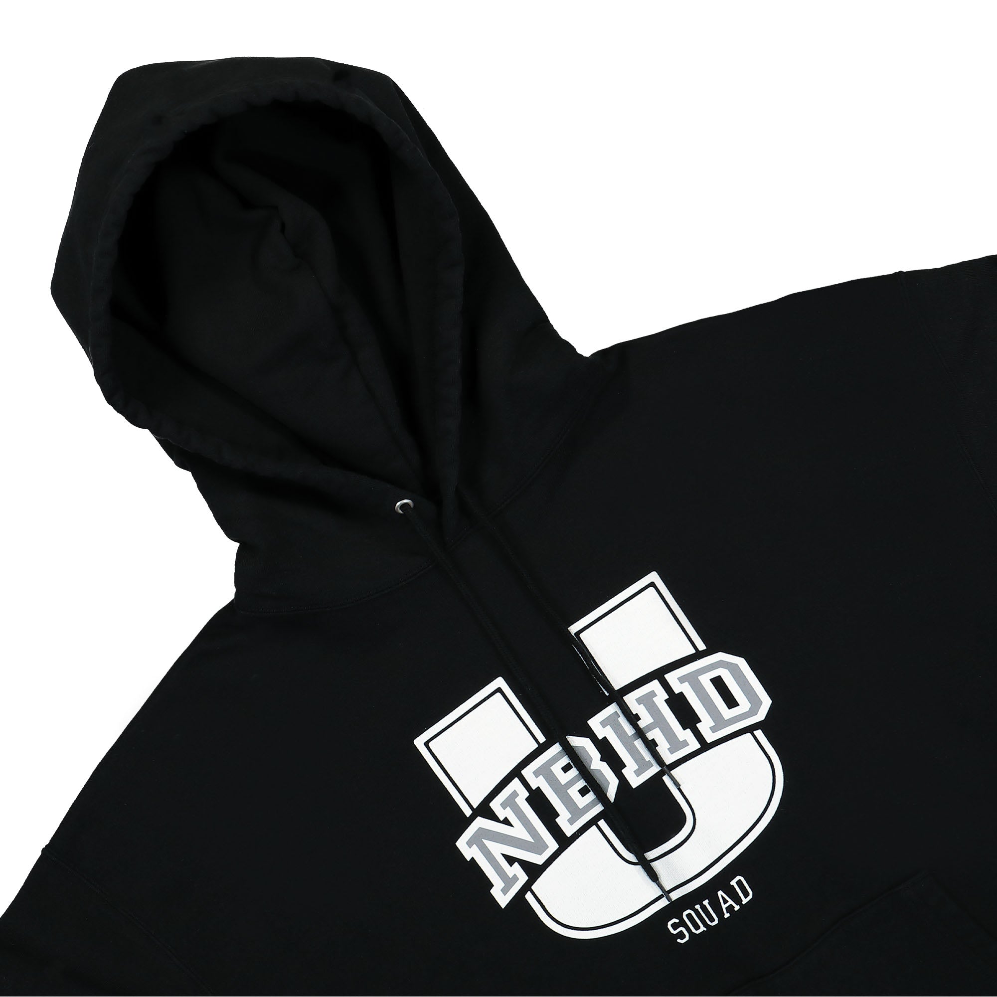 Neighborhood College Hooded Sweatshirt LS Black Hoodies Close-up | Overkill