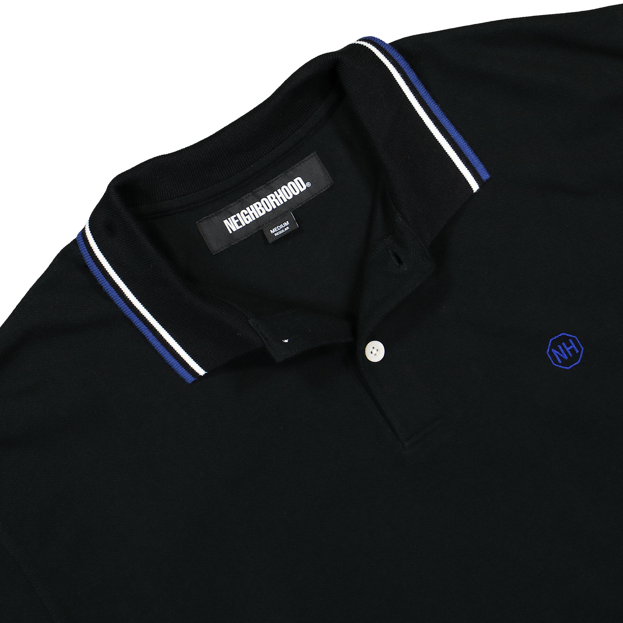 Neighborhood Classic Poloshirt Black Polo Shirts Close-up | Overkill
