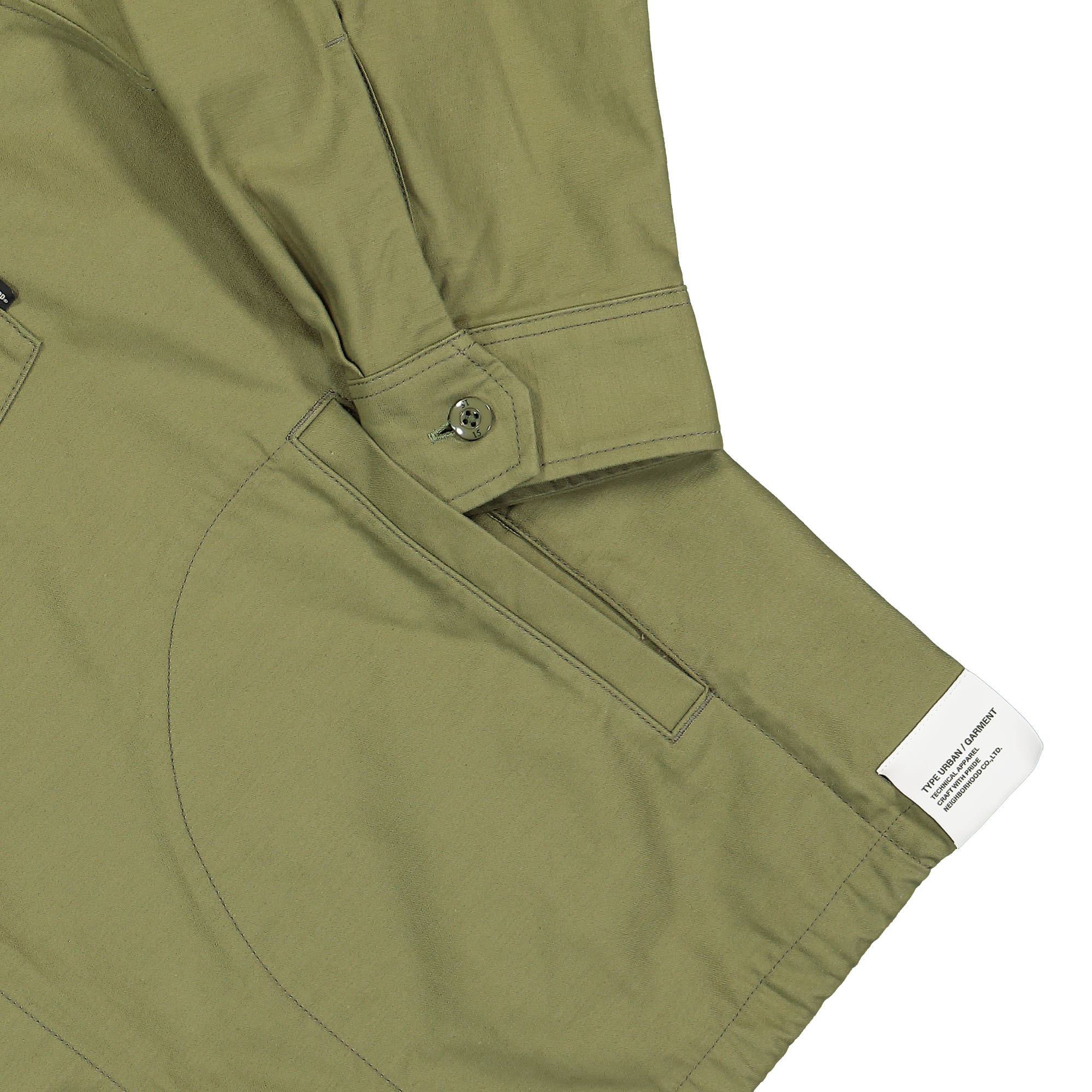 Neighborhood Hooded LS Shirt Jacket Olive Drab Jackets Detailfoto | Overkill