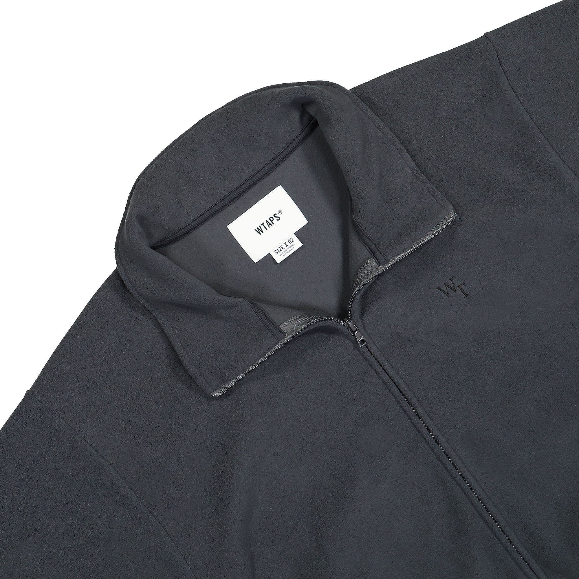 WTAPS Chief / Sweater / Poly. League Charcoal Fleece Jackets Close-up | Overkill