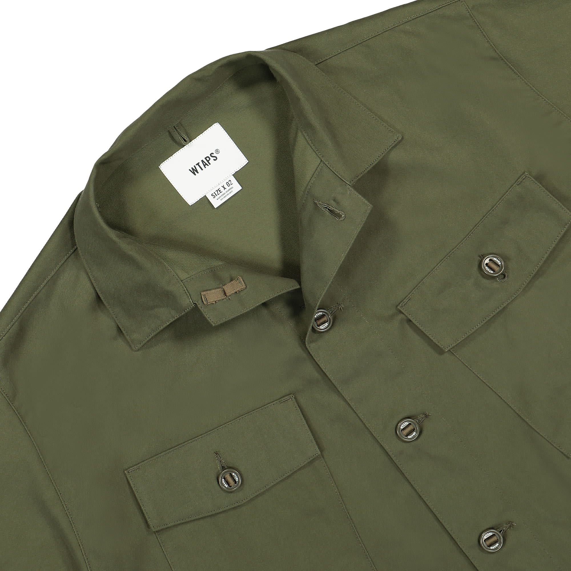 WTAPS CBW LS Shirt Olive Drab Shirts Close-up | Overkill