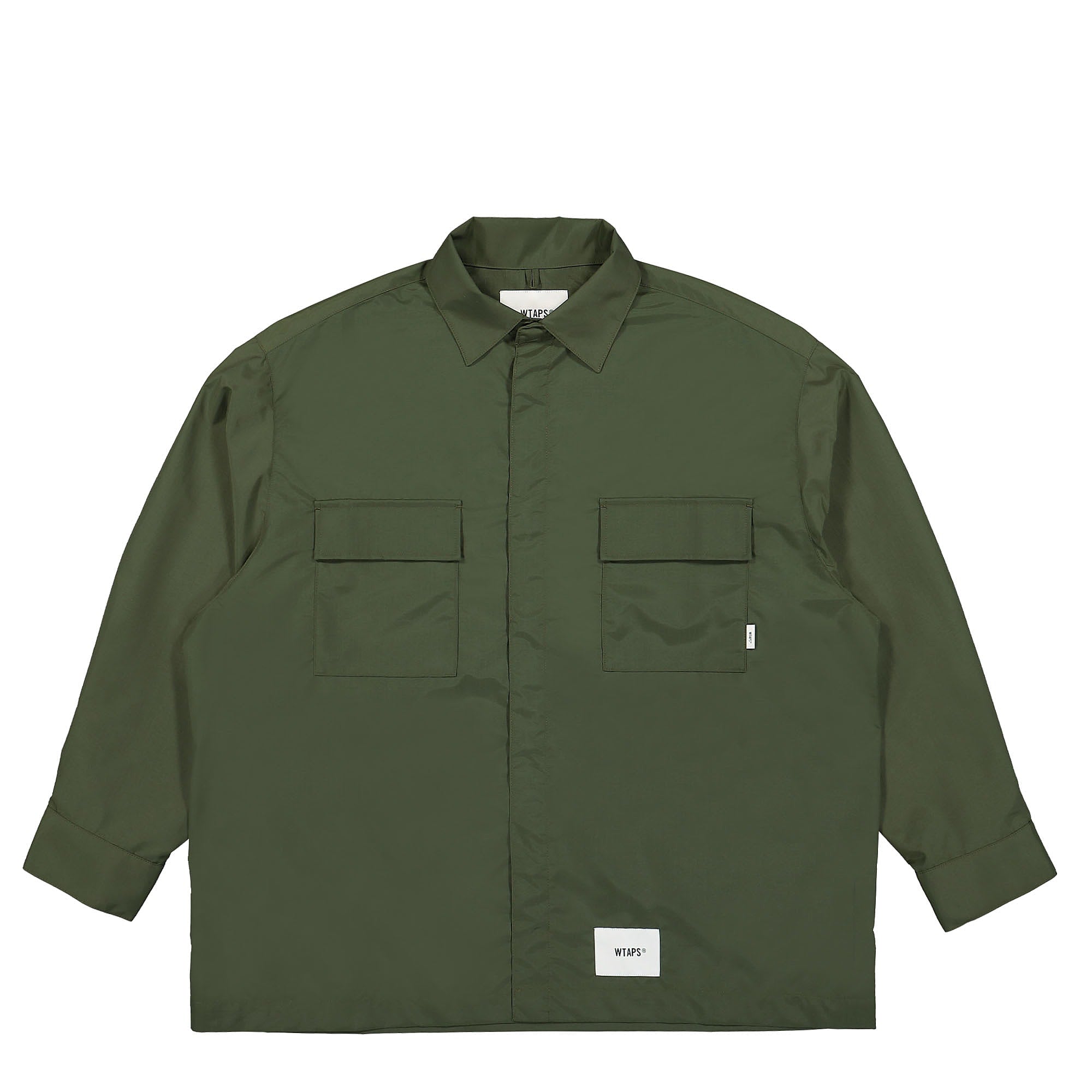 WTAPS Wcpo 02 / LS / Nylon. Ripstop Olive Drab Shirts 232BRDT-SHM02 / Olive Drab | Overkill