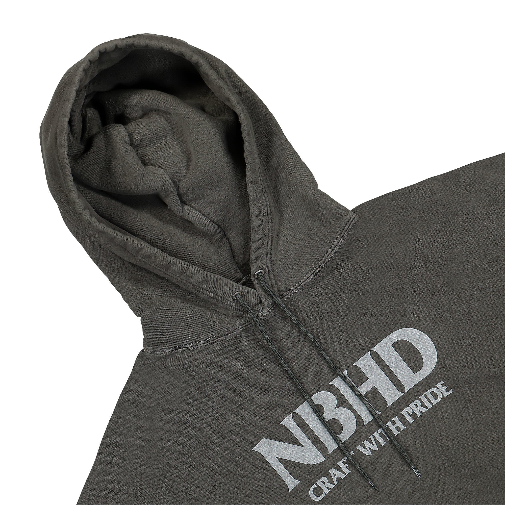 Neighborhood Pigment Dyed LS Sweatparka Black Hoodies Close-up | Overkill