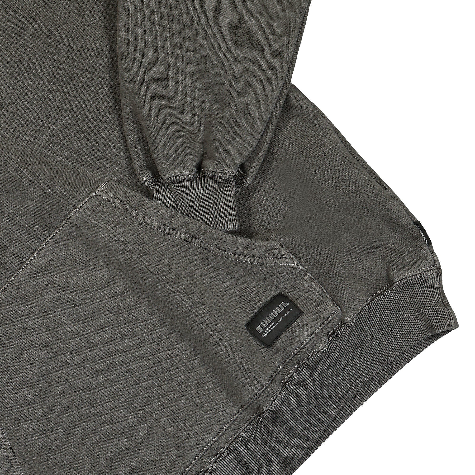 Neighborhood Pigment Dyed LS Sweatparka Black Hoodies Detailfoto | Overkill