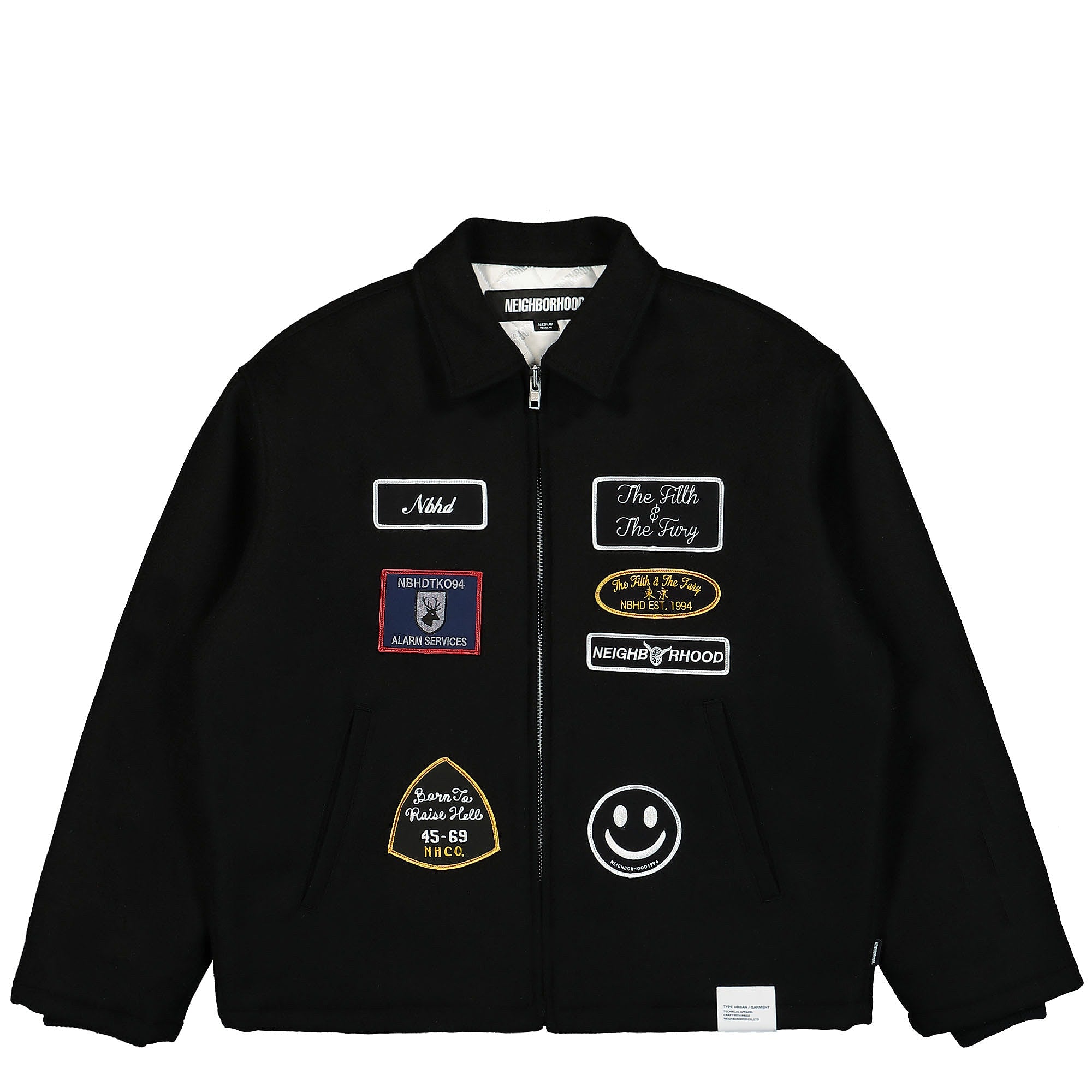 Neighborhood Melton Zip Up Jacket Black Jackets 232SPNH-JKM02 / Black | Overkill