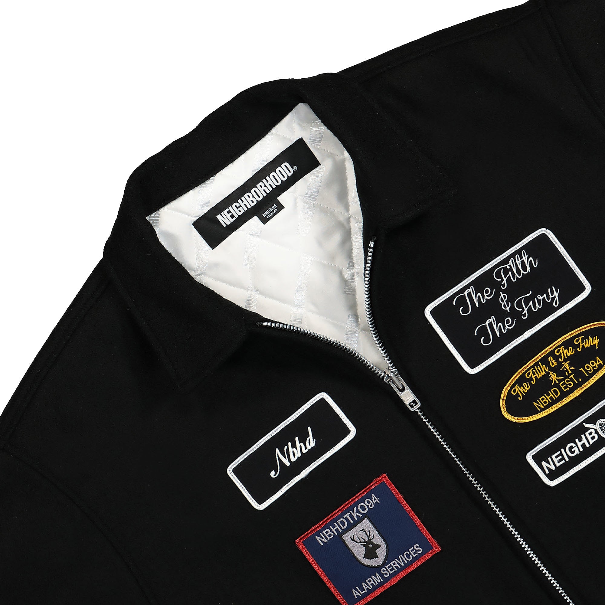 Neighborhood Melton Zip Up Jacket Black Jackets Material | Overkill