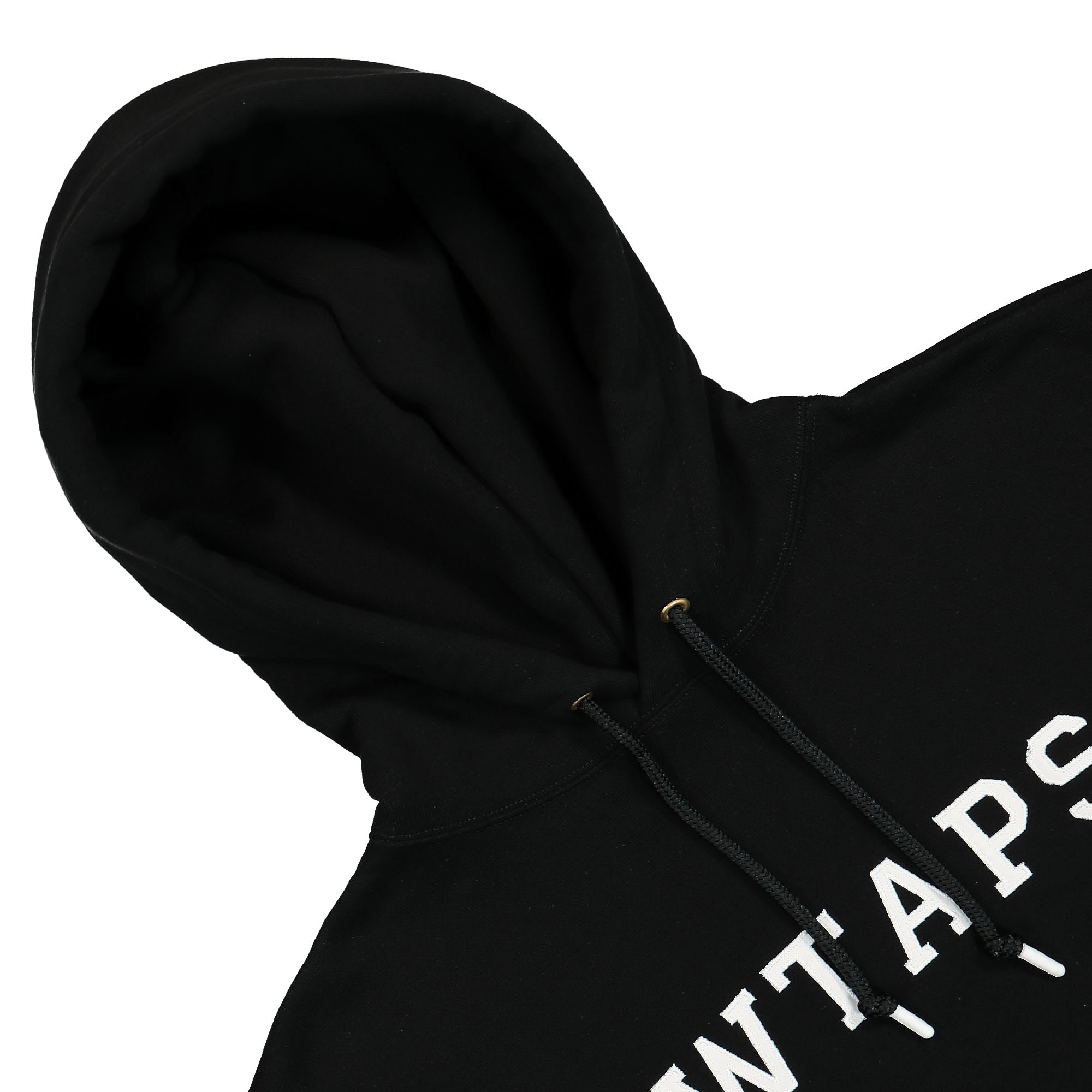 WTAPS Academy / Hoody / Cotton. College Black Hoodies Close-up | Overkill