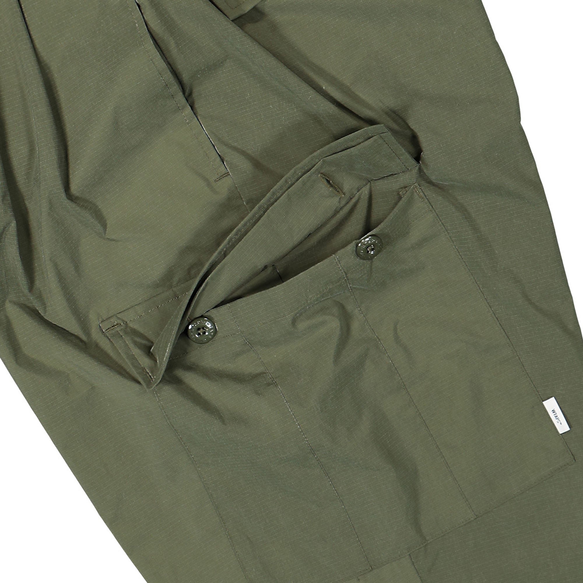 WTAPS Lez / 6P / Trousers Nylon Ripstop Dot Sign Olive Drab Casual Pants Detail view 2 | Overkill
