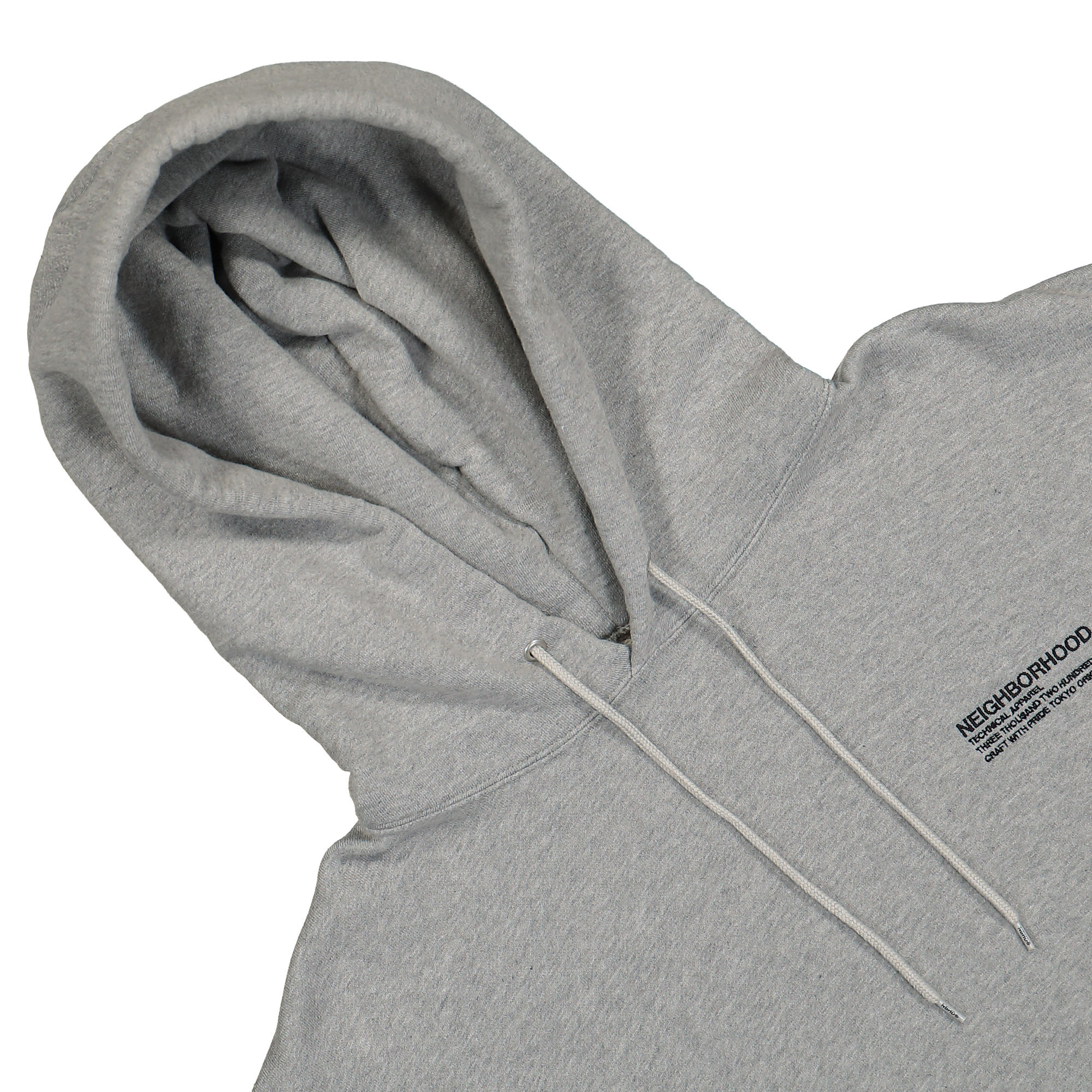 Neighborhood Plain Sweat Parka LS Gray Hoodies Close-up | Overkill