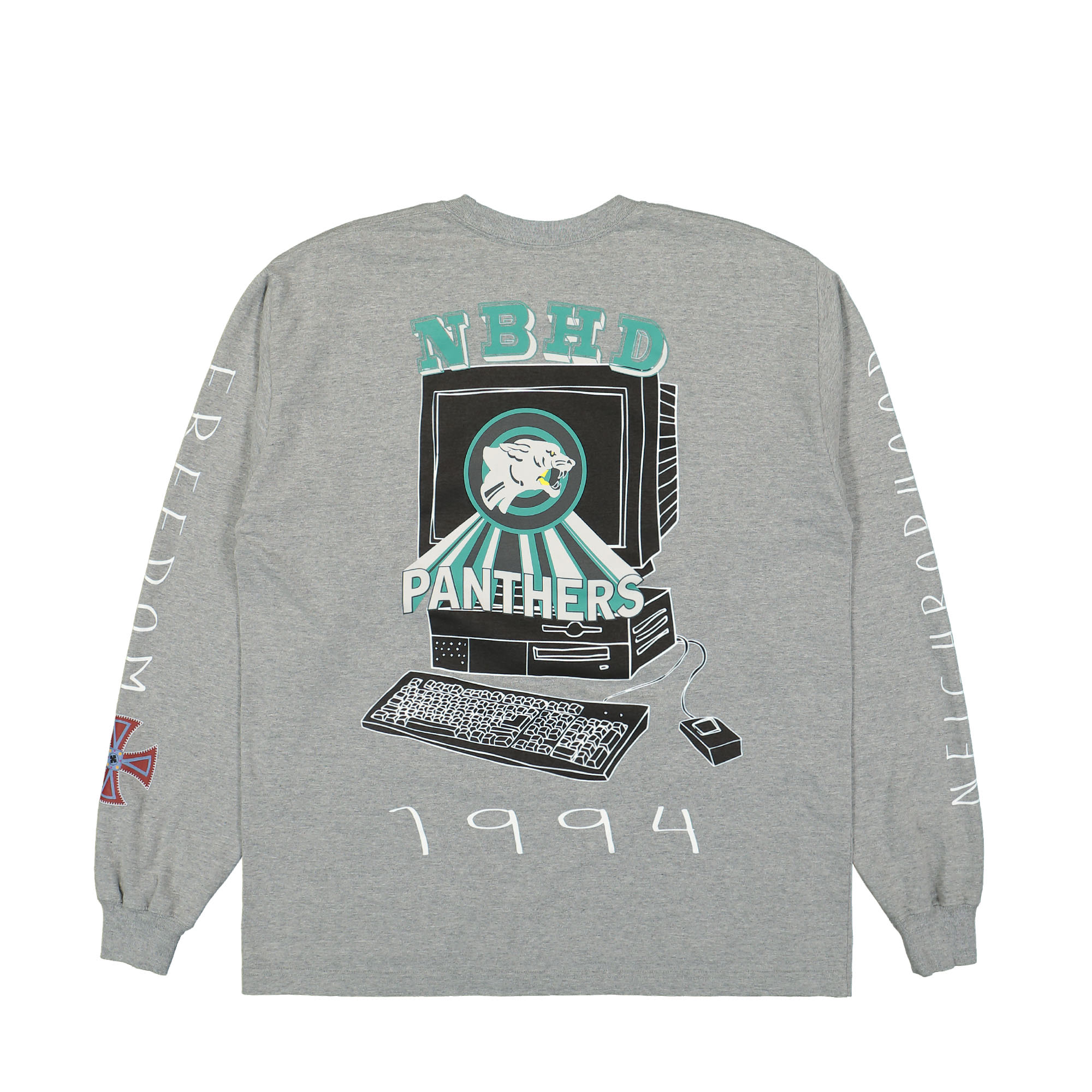 Neighborhood NH. LS-10 Tee Gray Longsleeves Close-up | Overkill