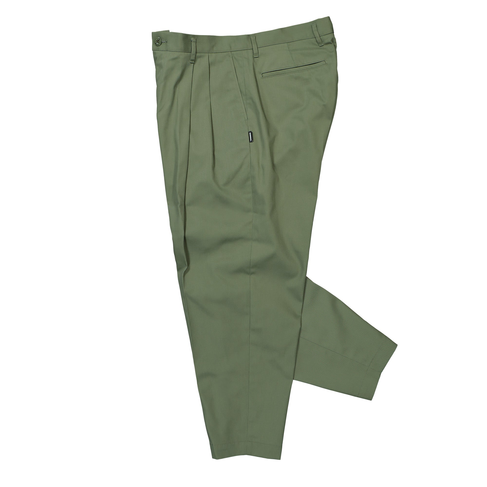 Neighborhood Two Tuck Pants Green Casual Pants Close-up | Overkill