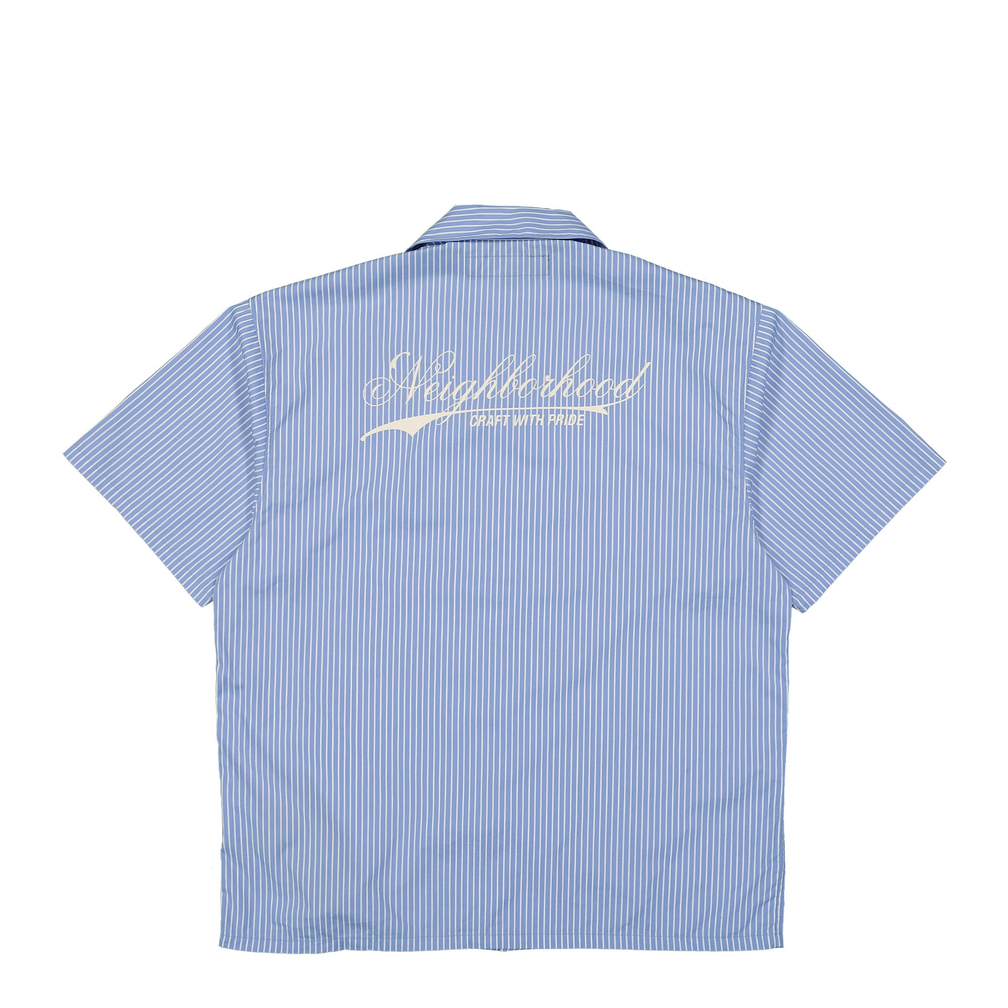 Neighborhood Stripe Work Shirt SS Blue Shirts Material | Overkill