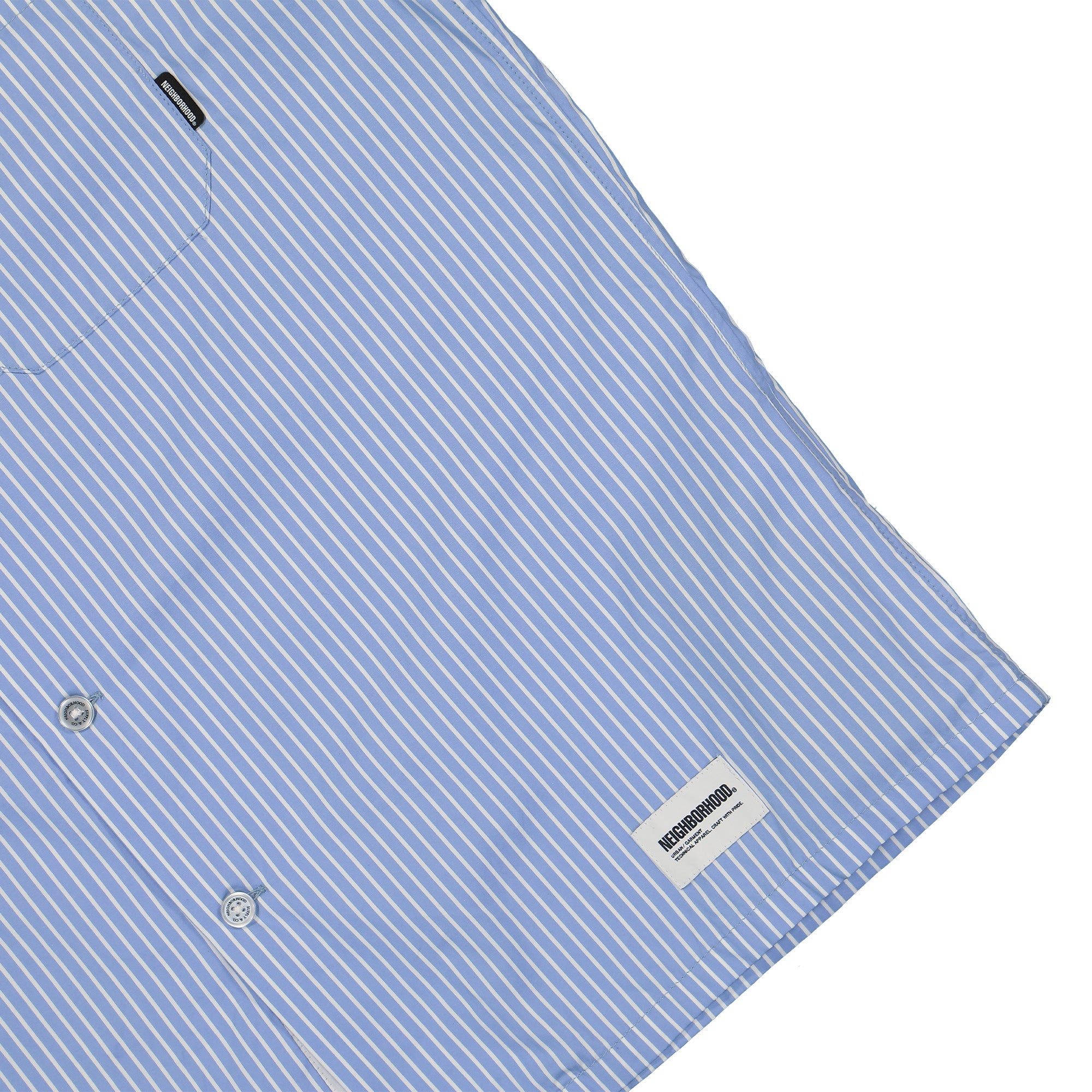 Neighborhood Stripe Work Shirt SS Blue Shirts Detailfoto | Overkill
