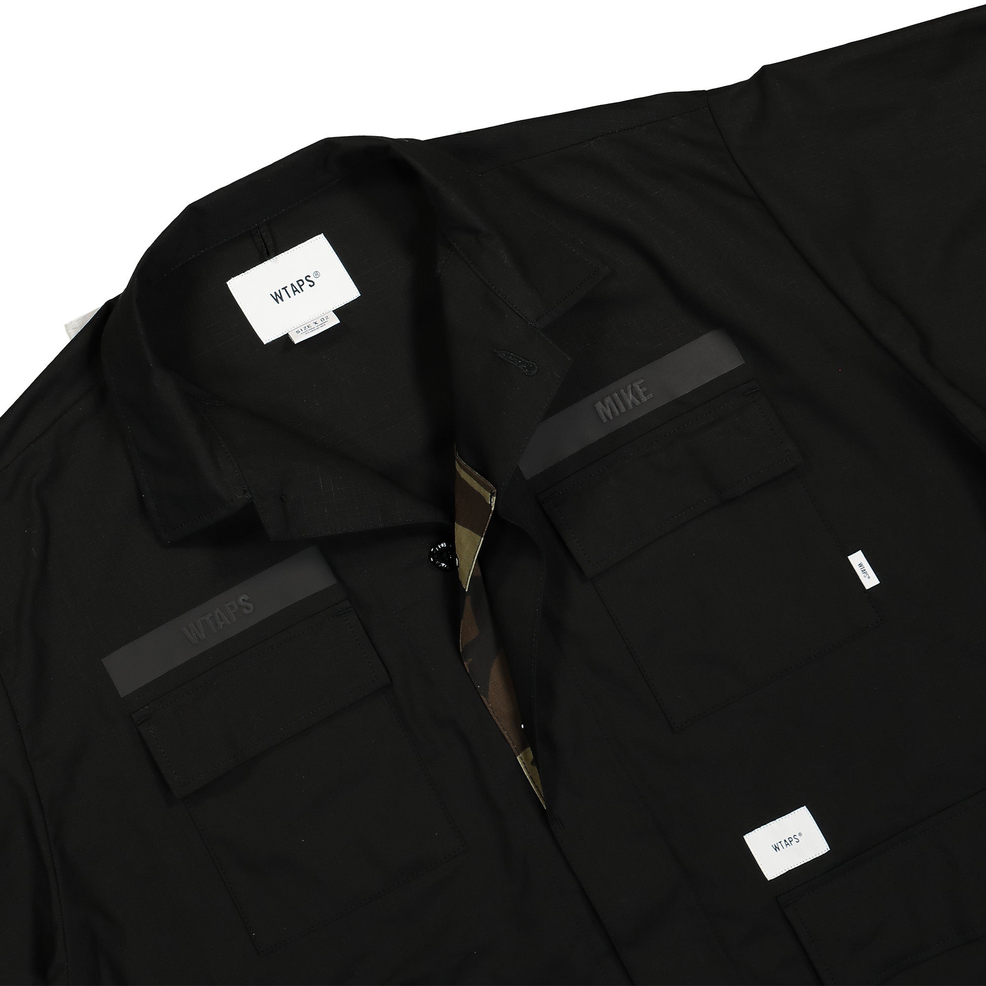 WTAPS JMOD 01 / LS / Cotton. Ripstop. Identity Black Shirts Close-up | Overkill