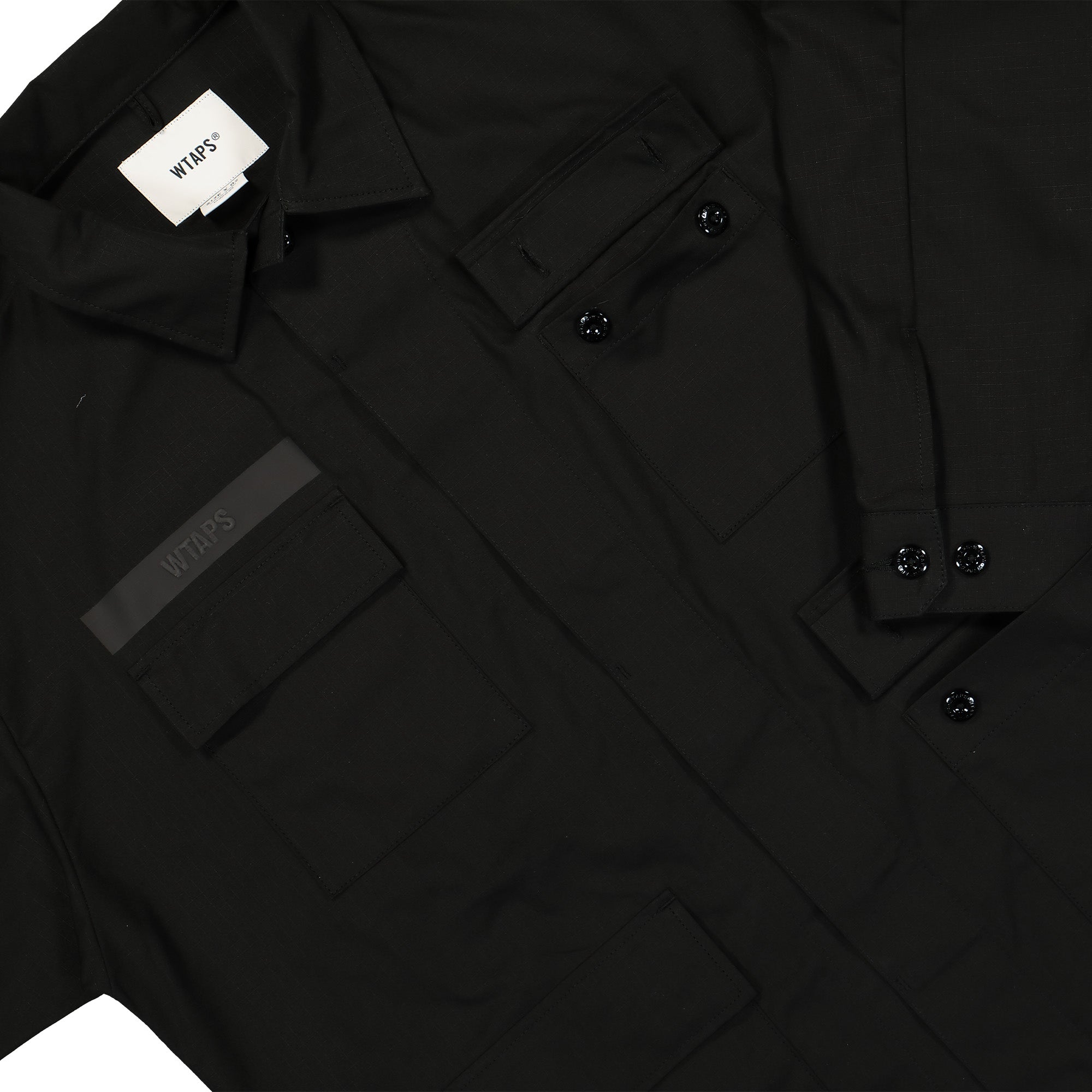 WTAPS JMOD 01 / LS / Cotton. Ripstop. Identity Black Shirts Detailfoto | Overkill