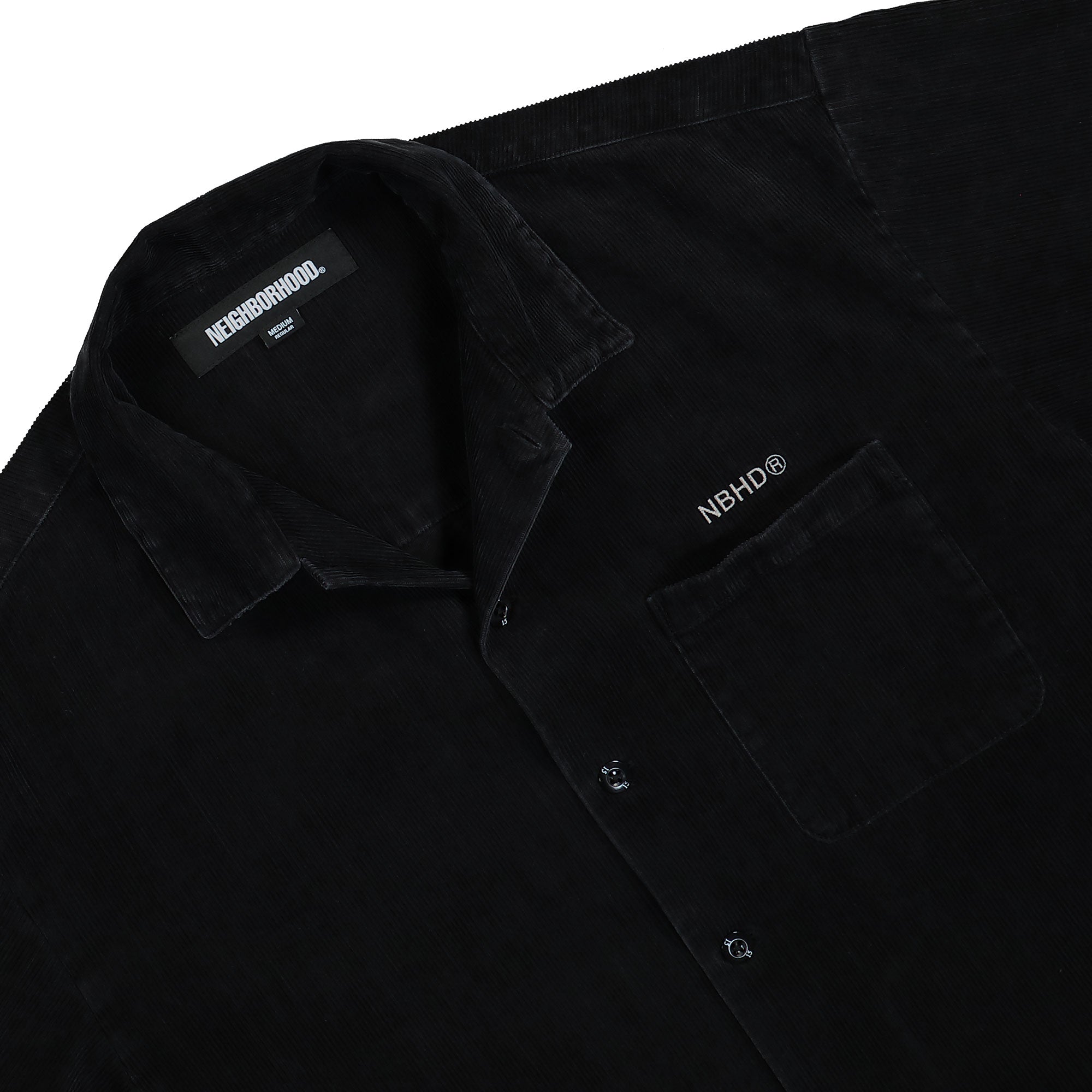 Neighborhood Corduroy Shirt LS Black Shirts Close-up | Overkill