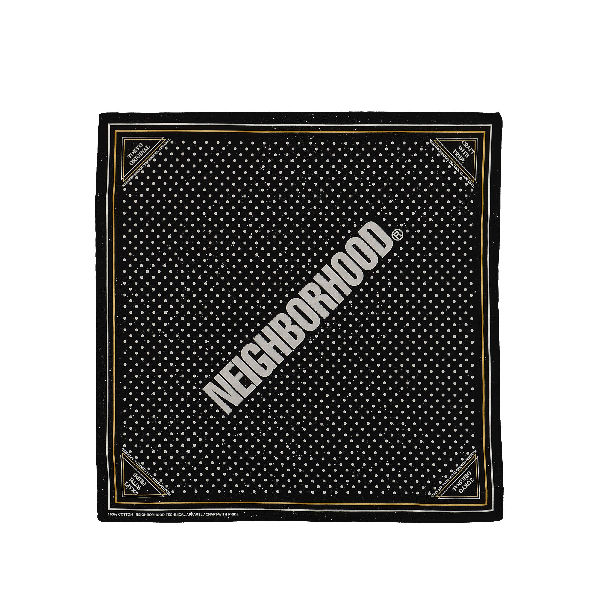 Neighborhood Dot Bandana Black Bandanas 242BXNH-AC01 / Black | Overkill