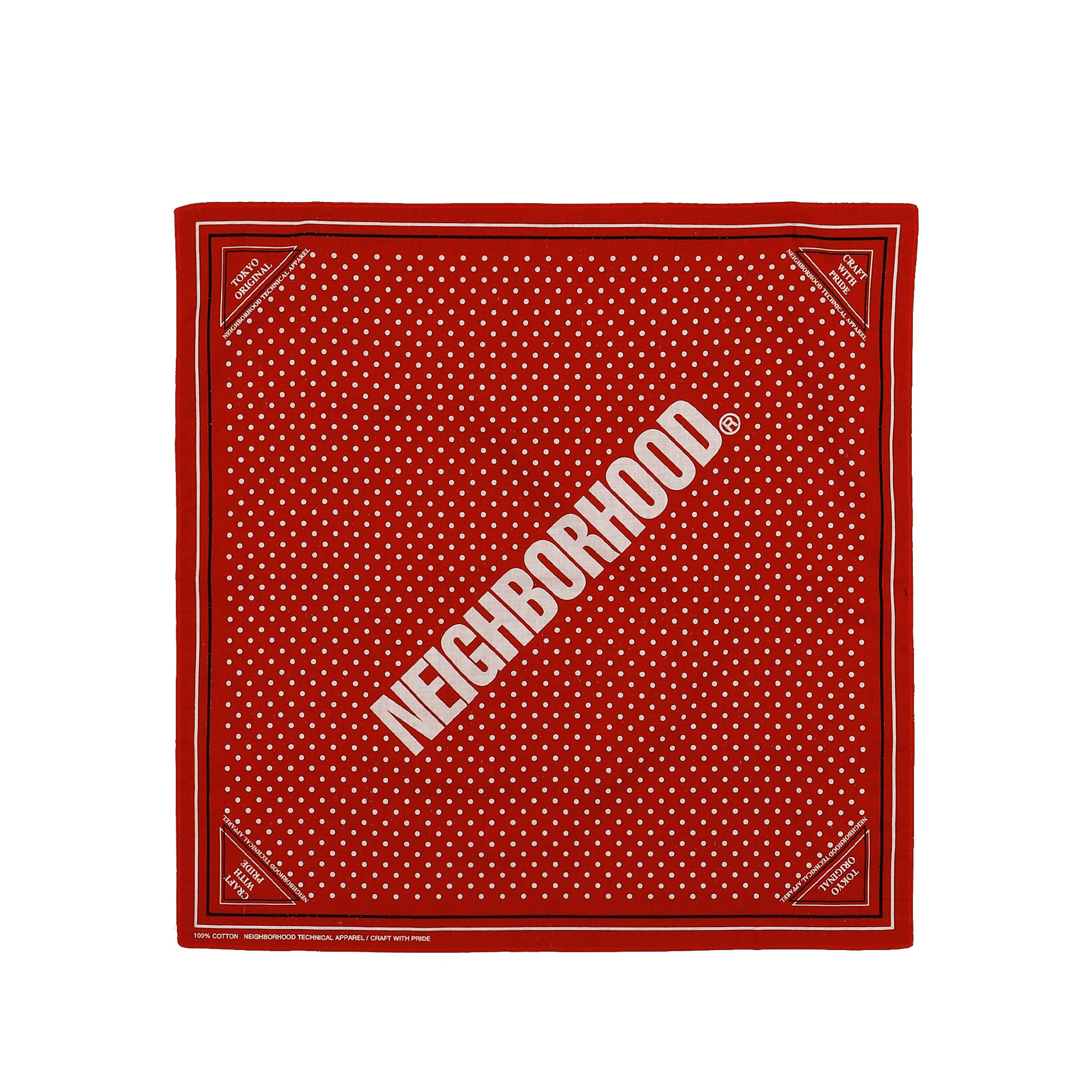 Neighborhood Dot Bandana Red Bandanas 242BXNH-AC01 / Red | Overkill