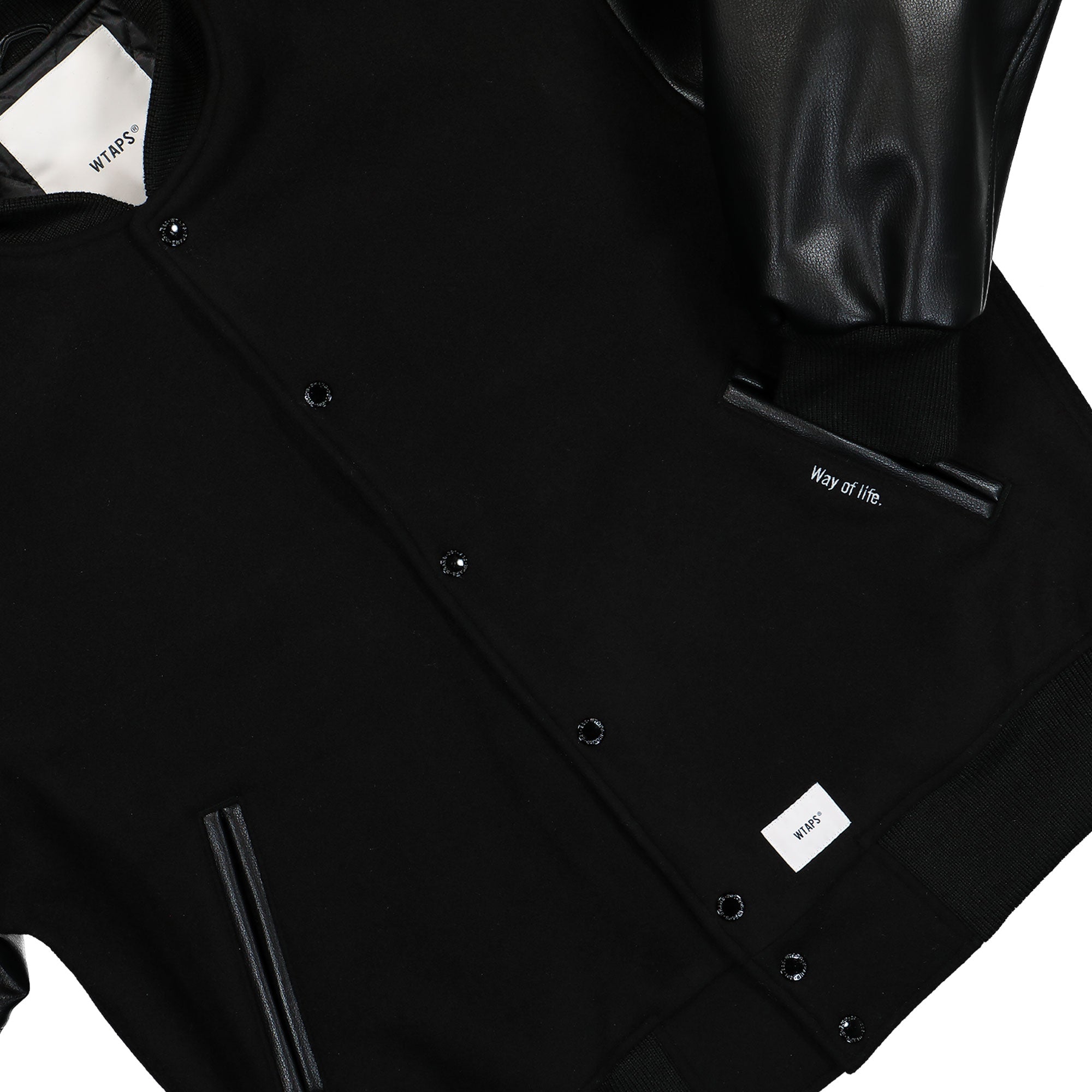 WTAPS BC / Jacket / WOPL. Melton. Synthetic Black Bomber & Varsity Jackets Detail view 2 | Overkill