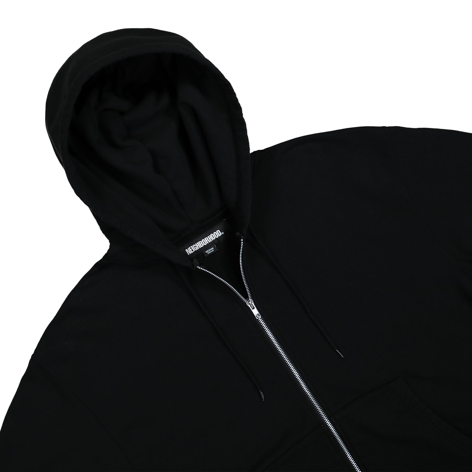 Neighborhood Classic Sweat Zip Hoodie LS Black Hoodies Close-up | Overkill