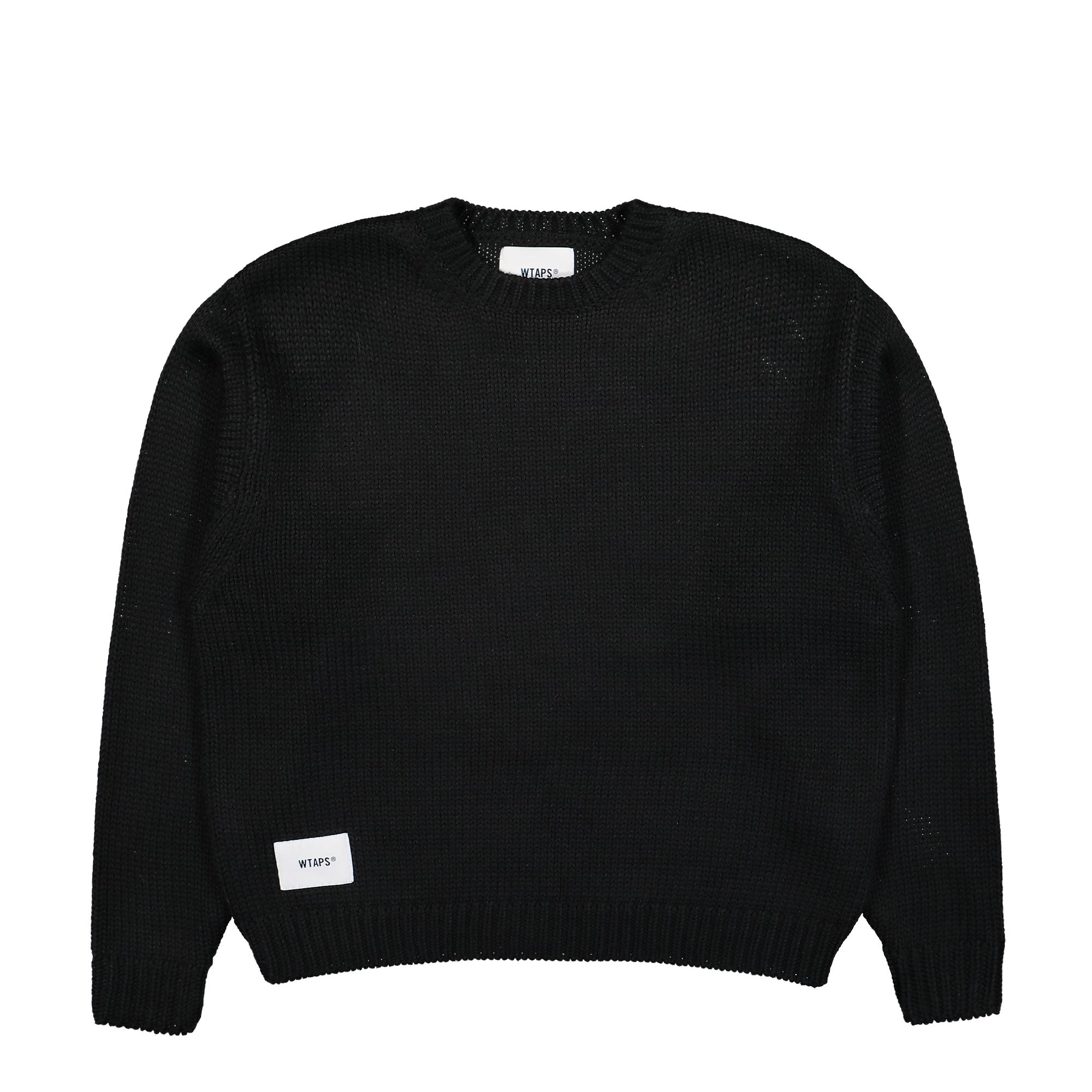 WTAPS Ingredient / Sweater / Poly Black Sweatshirts 242MADT-KNM05 / Black | Overkill