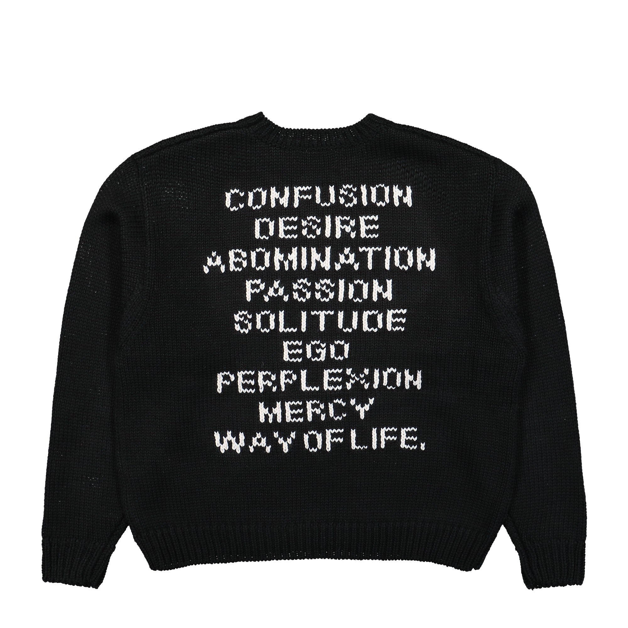 WTAPS Ingredient / Sweater / Poly Black Sweatshirts Close-up | Overkill