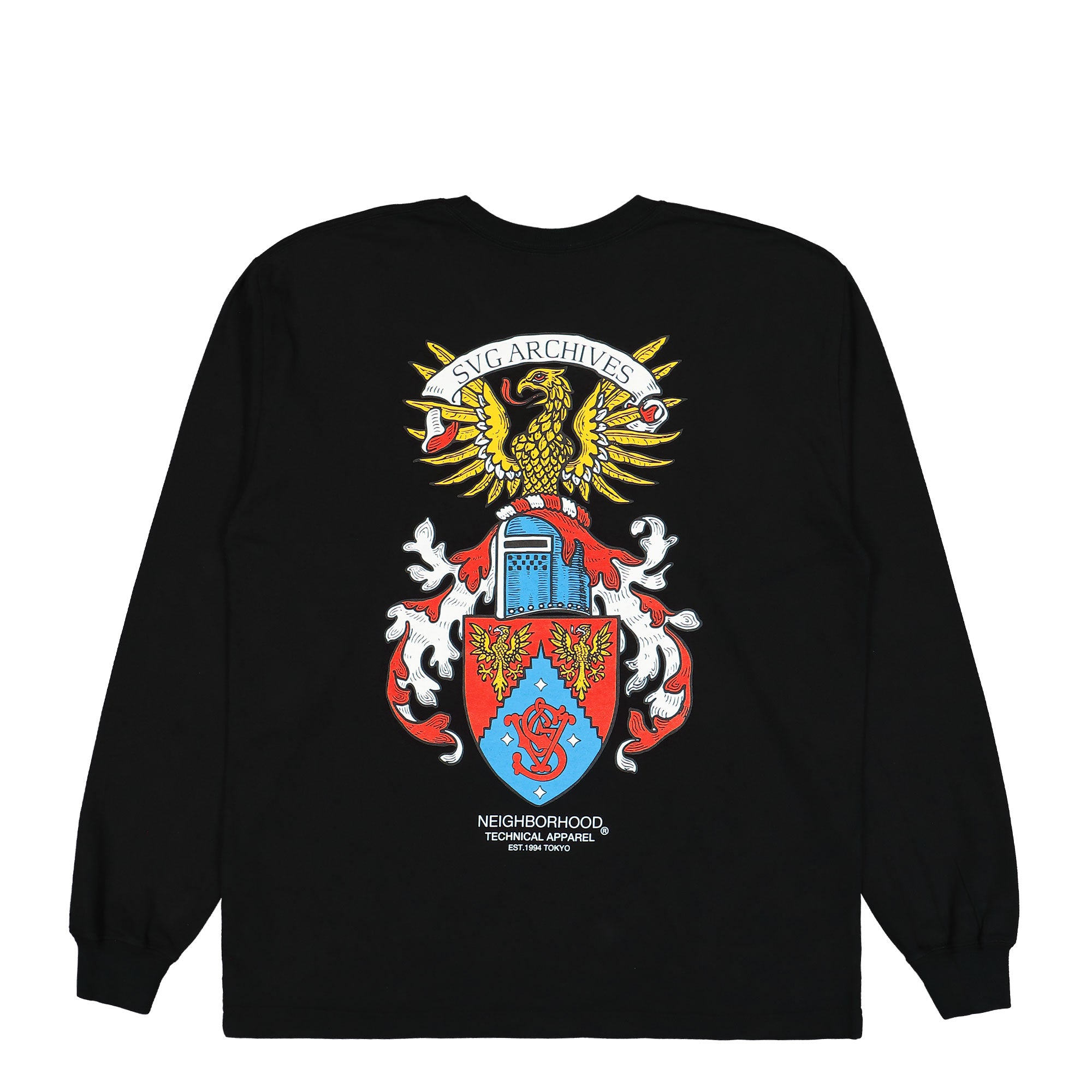 Neighborhood NH. Tee LS-13 Black Longsleeves Close-up | Overkill