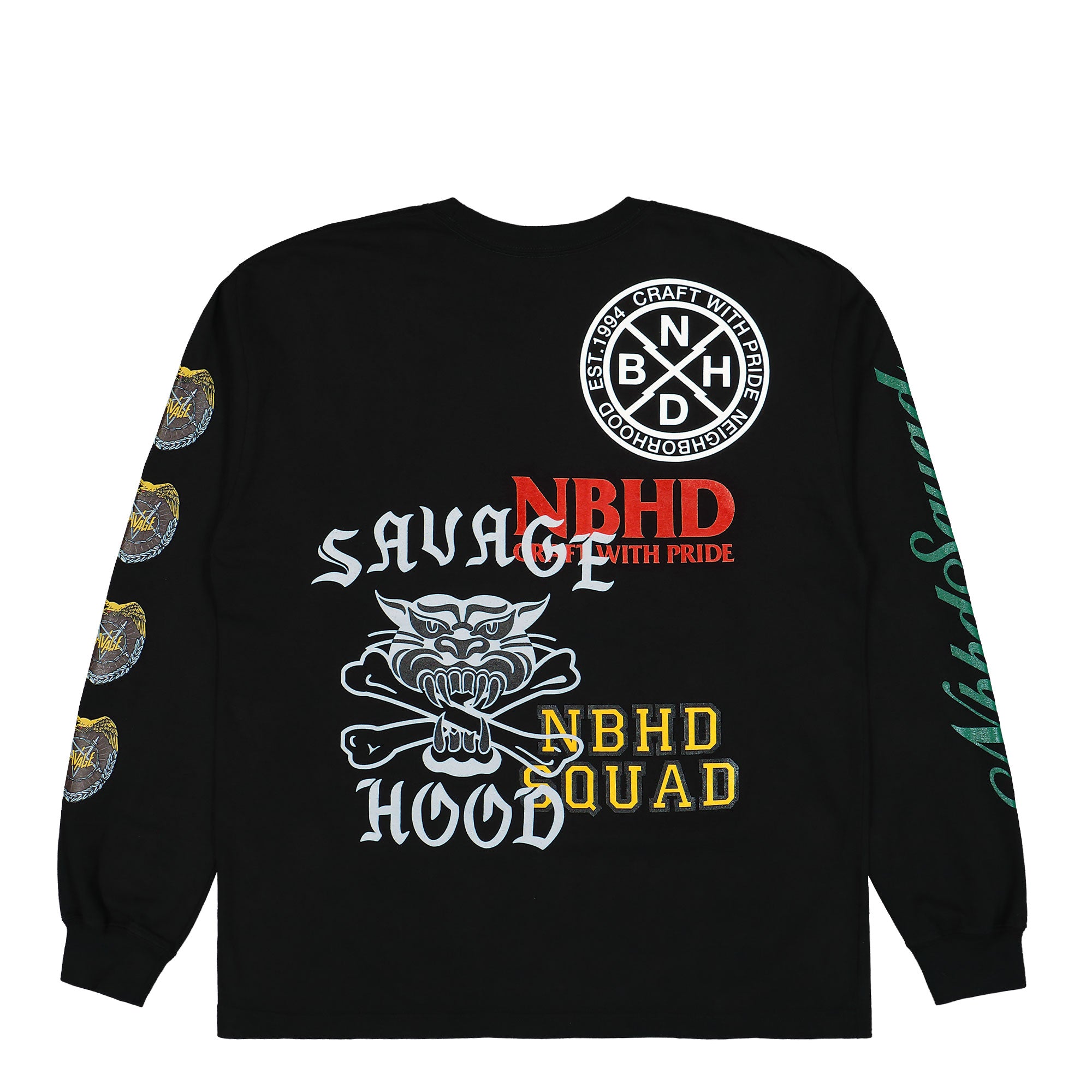 Neighborhood NH. Tee LS-17 Black Longsleeves Close-up | Overkill