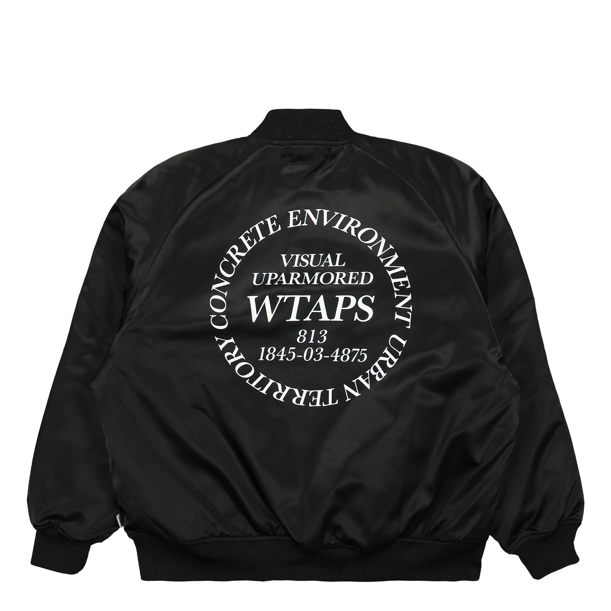 WTAPS Team / Jacket / Nylon. Twill Black Bomber & Varsity Jackets Close-up | Overkill