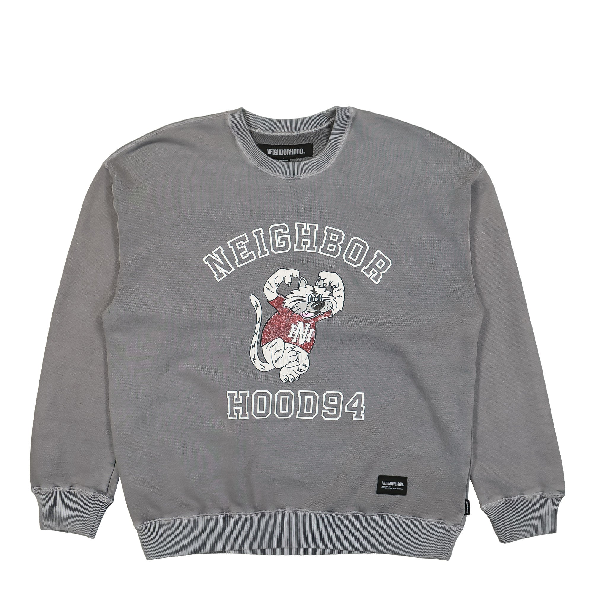 Neighborhood Pigment Dyed Sweat Shirt LS Gray Sweatshirts 242UNNH-CSM01 / Gray | Overkill