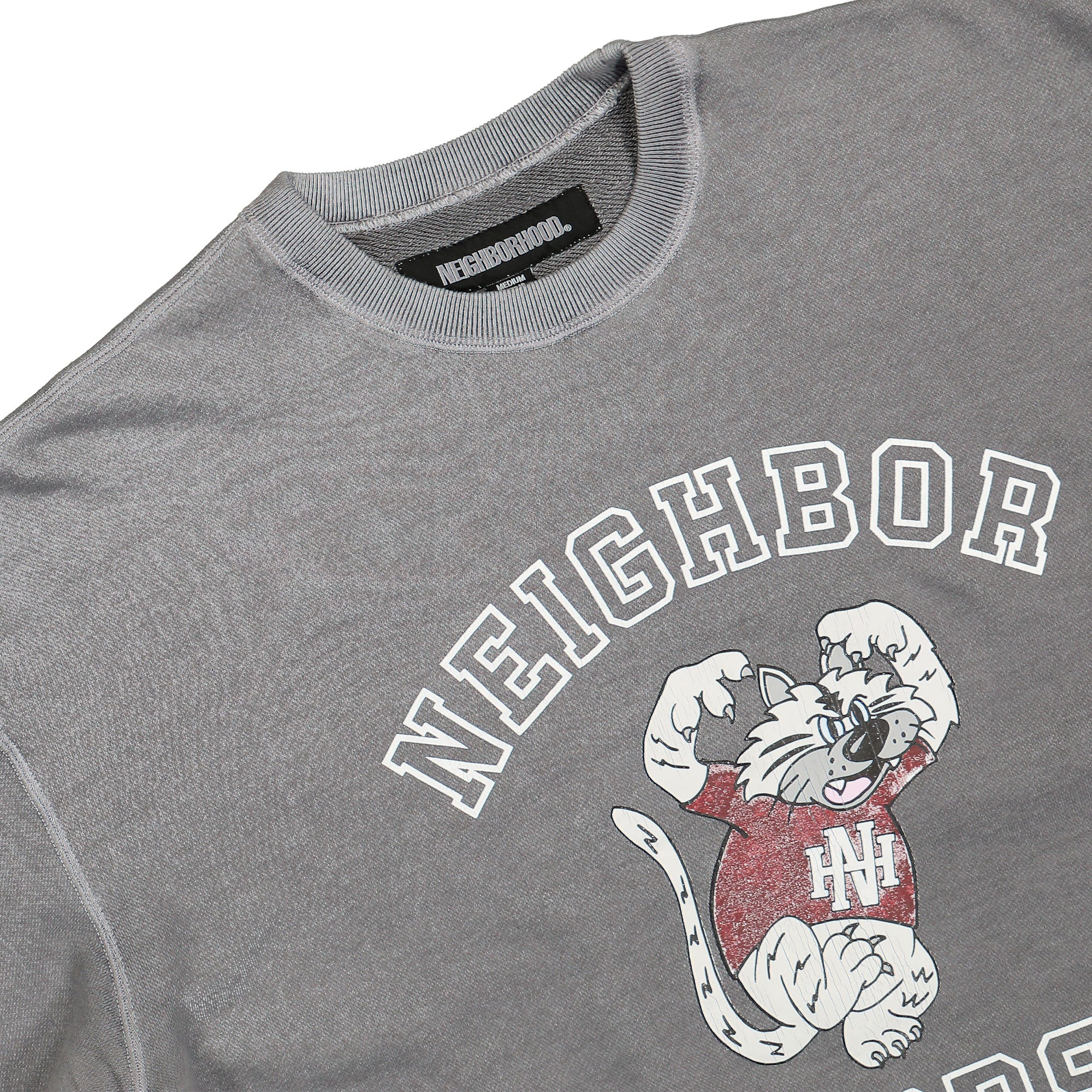 Neighborhood Pigment Dyed Sweat Shirt LS Gray Sweatshirts Close-up | Overkill