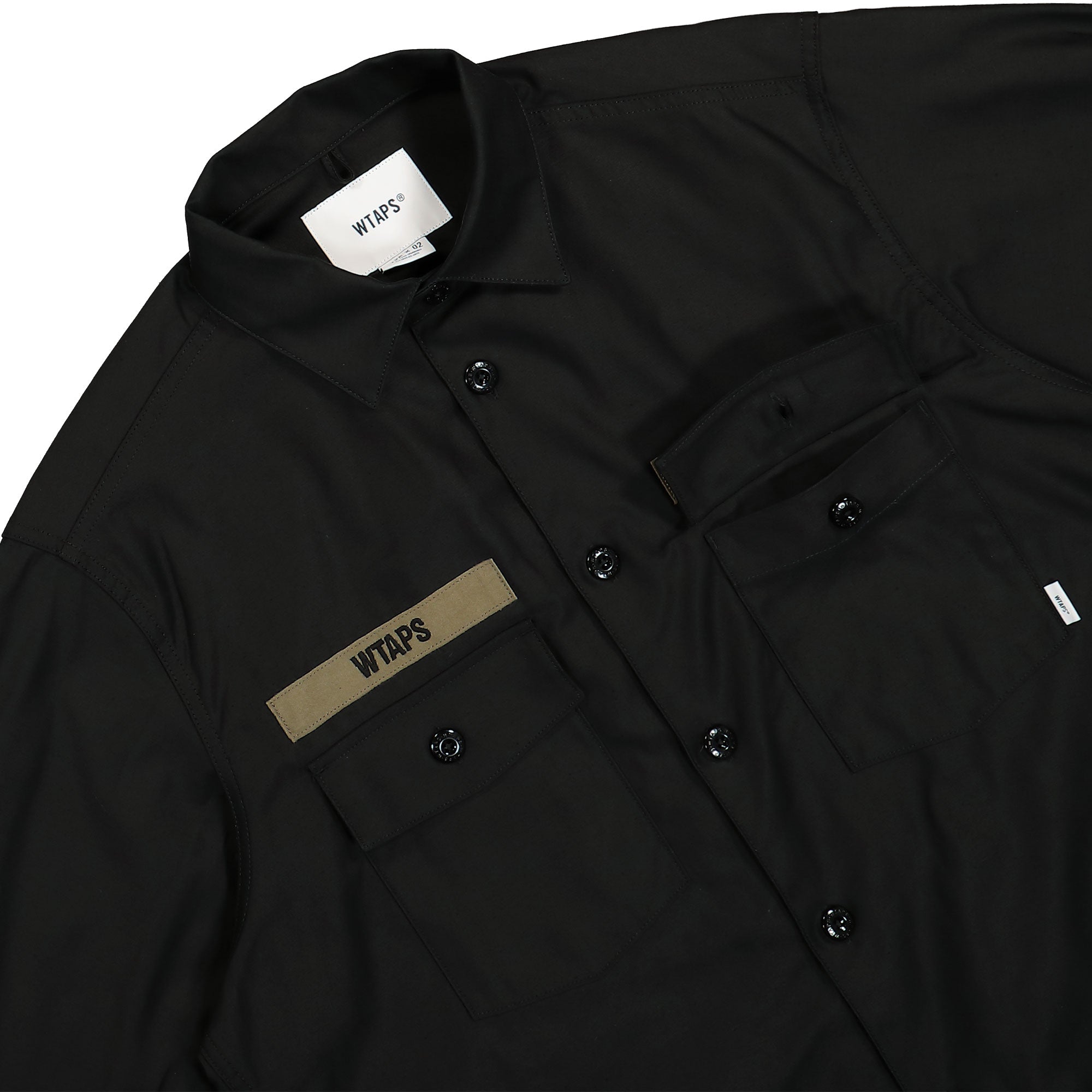 WTAPS CBW / LS / Cotton. Satin Black Shirts Detailfoto | Overkill