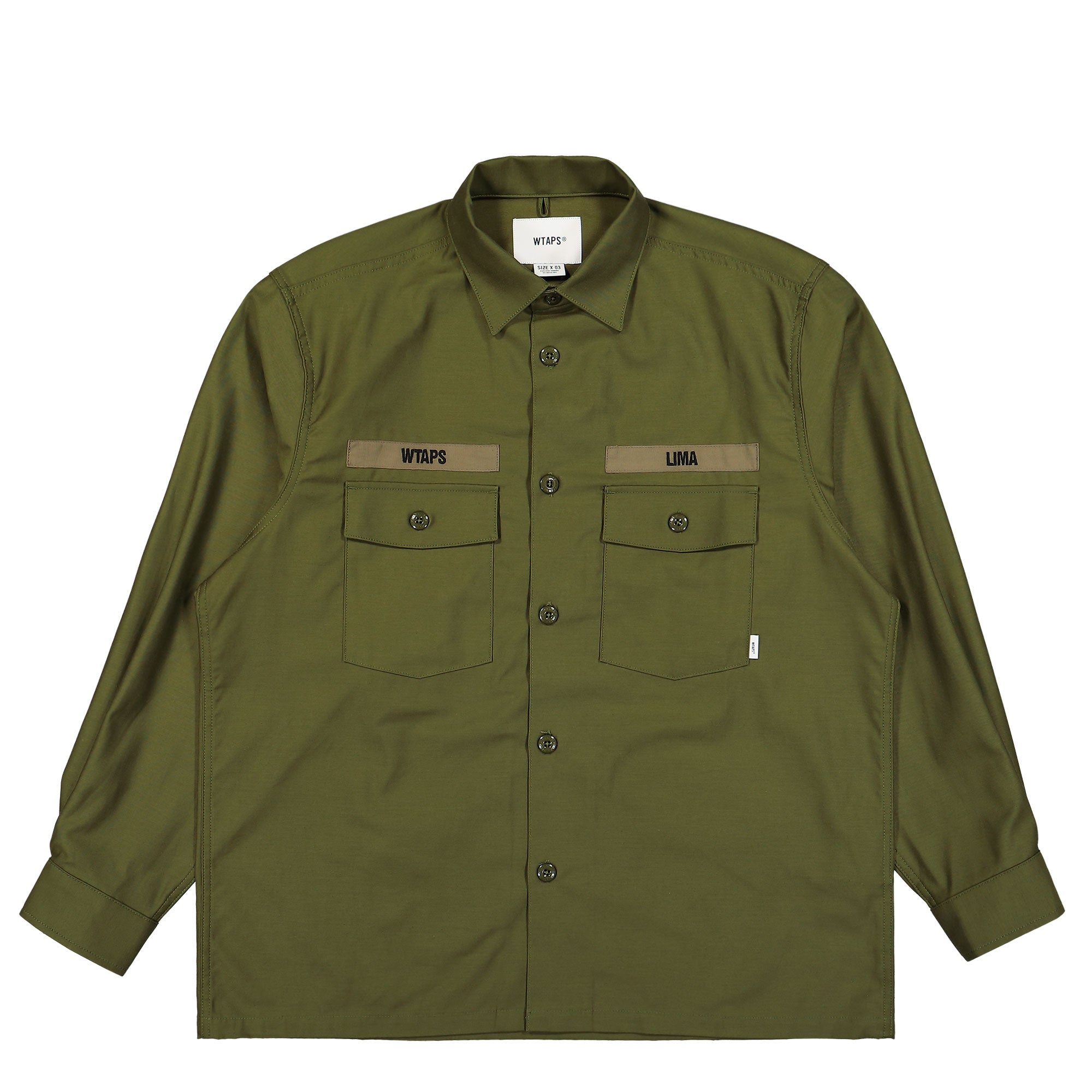 WTAPS CBW / LS / Cotton. Satin Olive Drab Shirts Material | Overkill