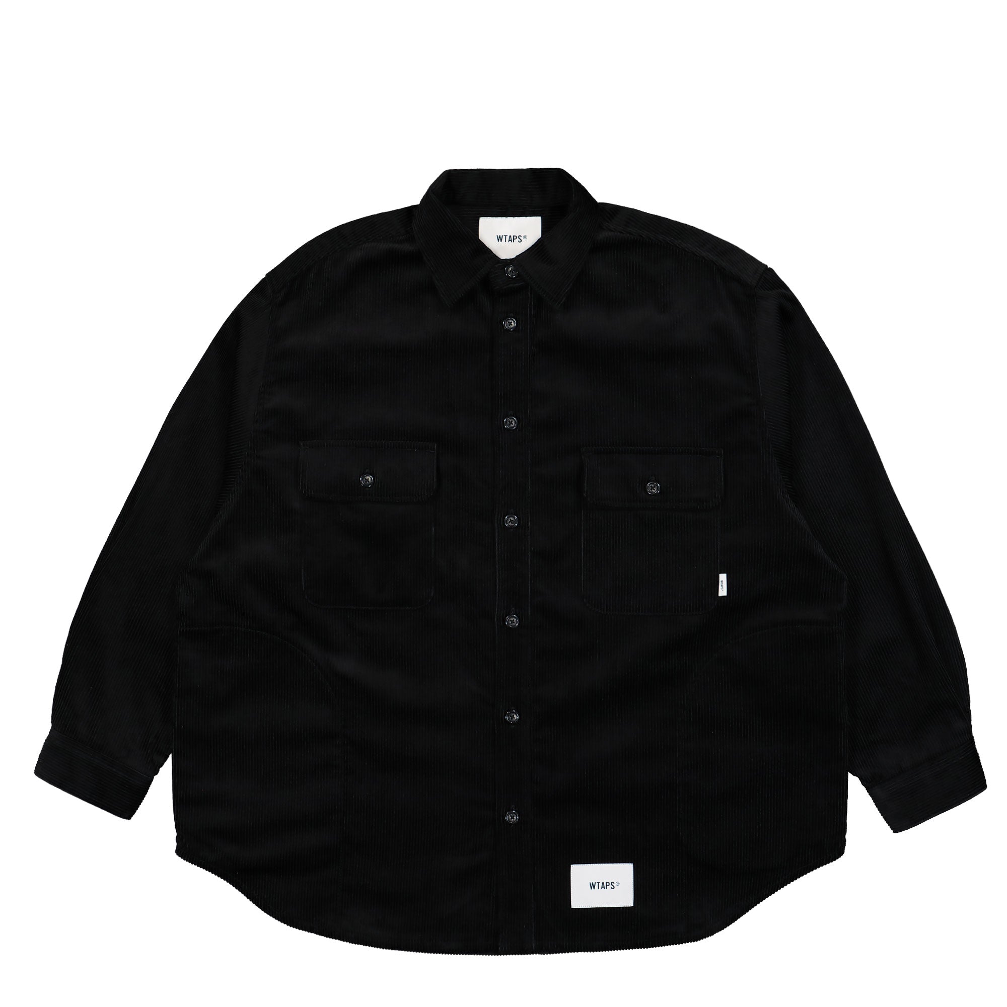 WTAPS WCPO / LS / Cotton. Corduroy Black Shirts 242WVDT-SHM05 / Black | Overkill