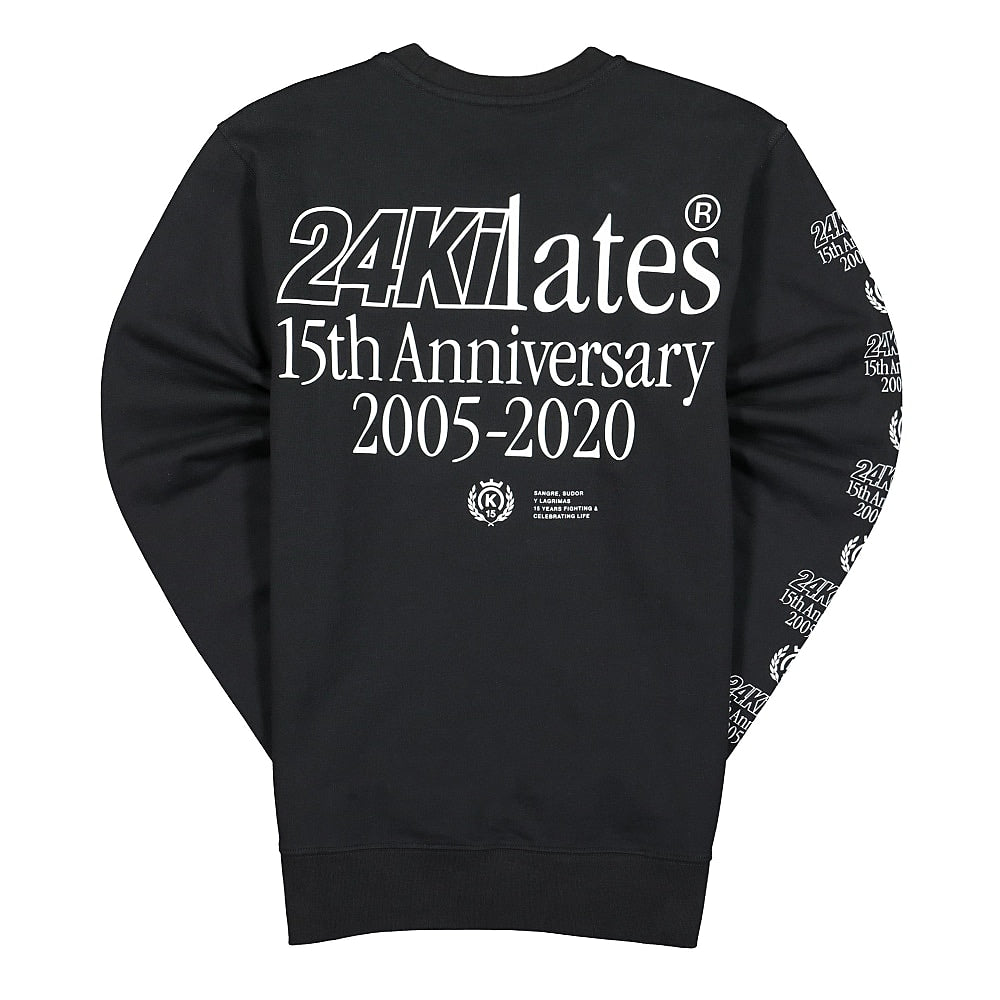 24 Kilates Anniversary Crew Neck Black Sweatshirts Close-up | Overkill
