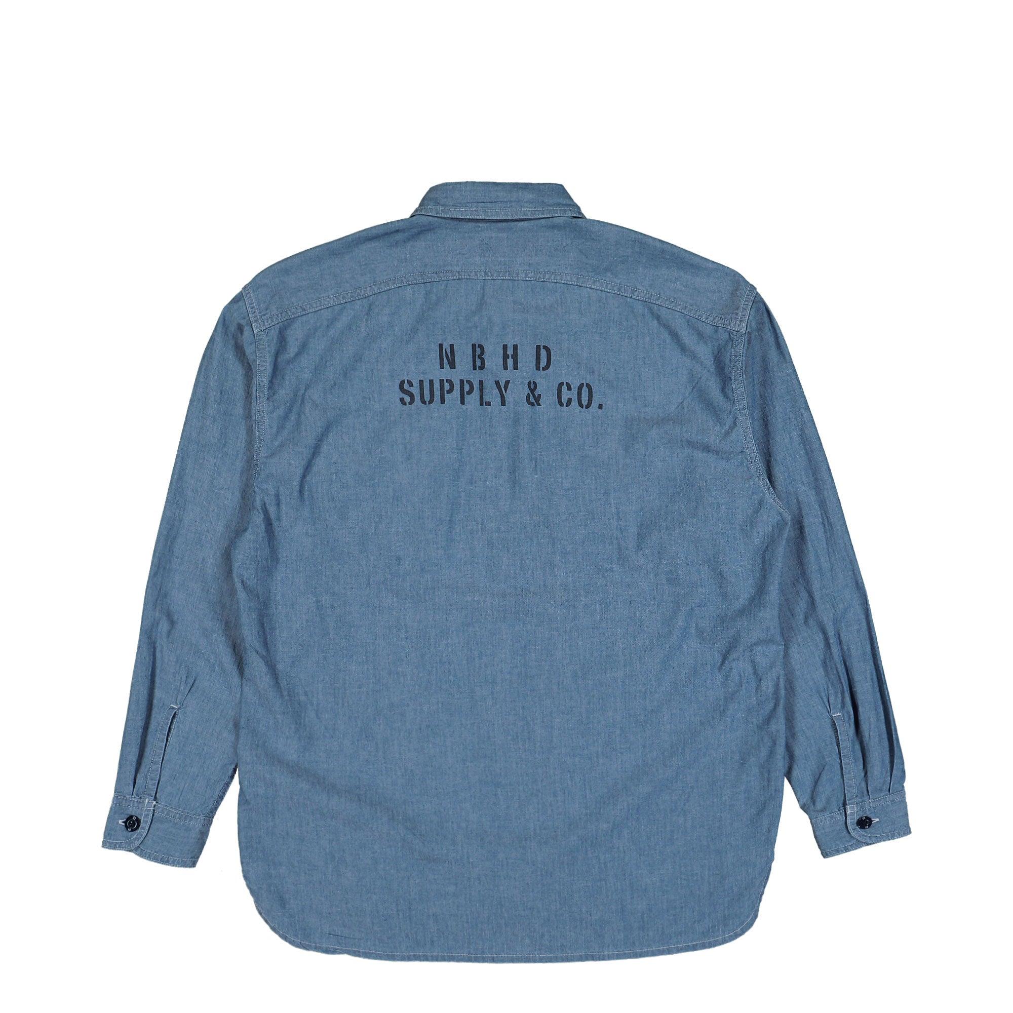 Neighborhood Chambray Shirt LS Indigo Shirts 251ARNH-SHM02 Close-up | Overkill