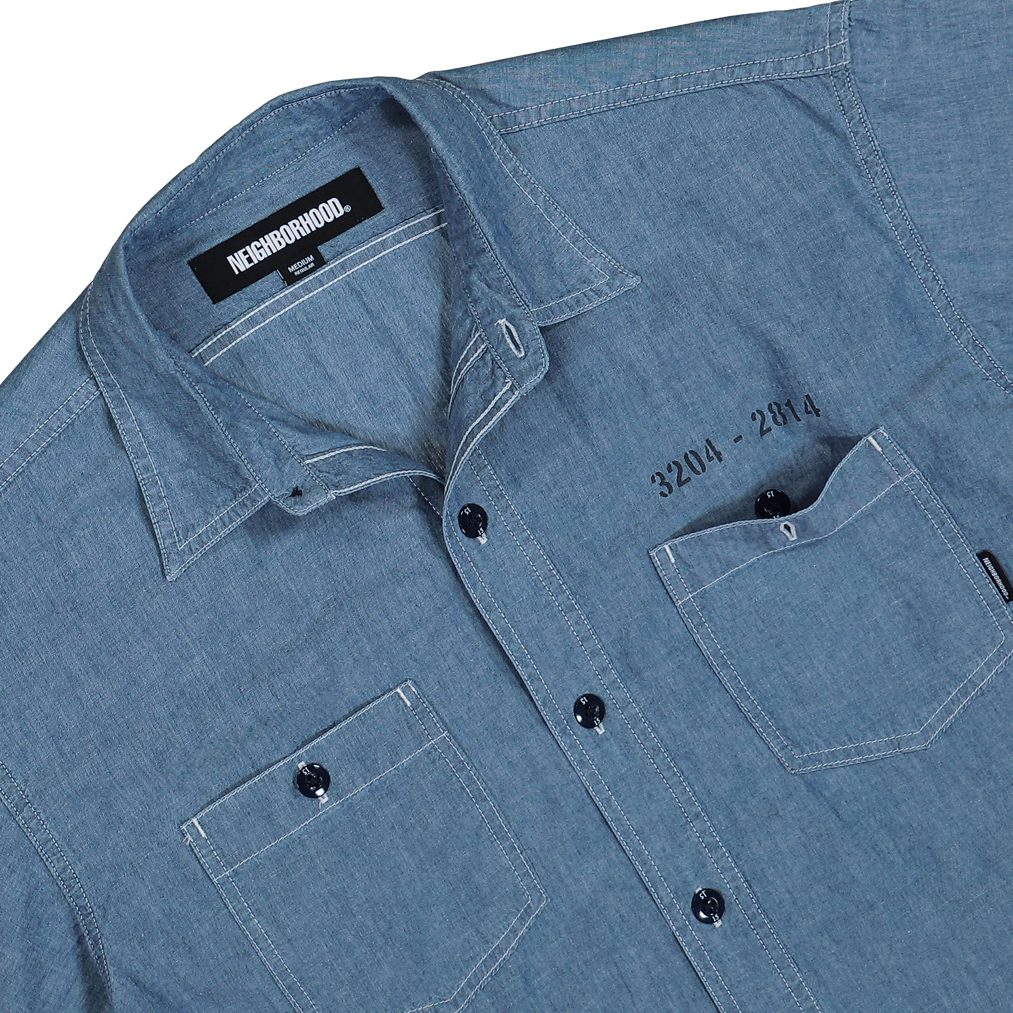Neighborhood Chambray Shirt LS Indigo Shirts 251ARNH-SHM02 Detail View 3 | Overkill