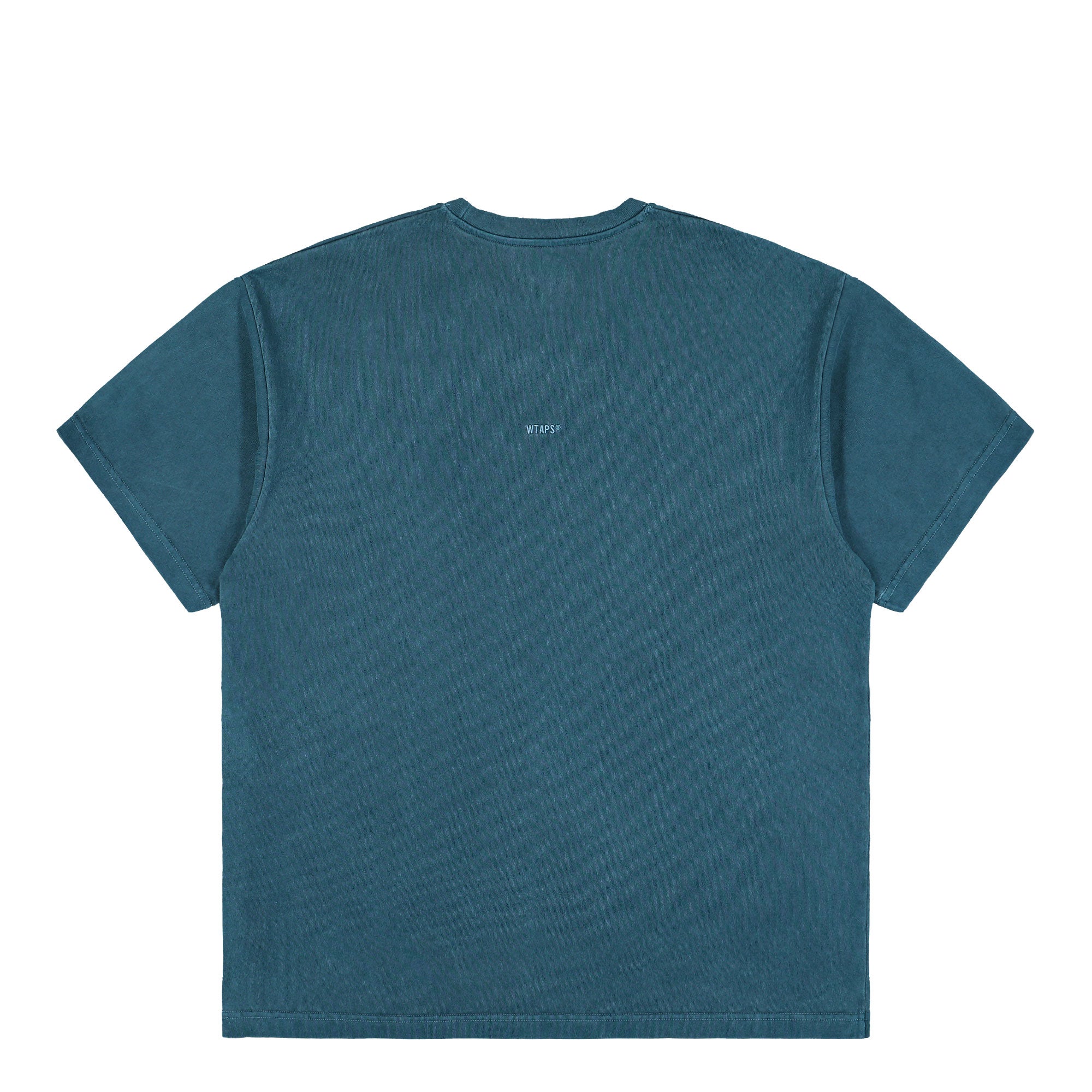 WTAPS Sign 02 / SS Cotton Teal T-Shirt 251ATDT-CSM38 / Teal Close-up | Overkill