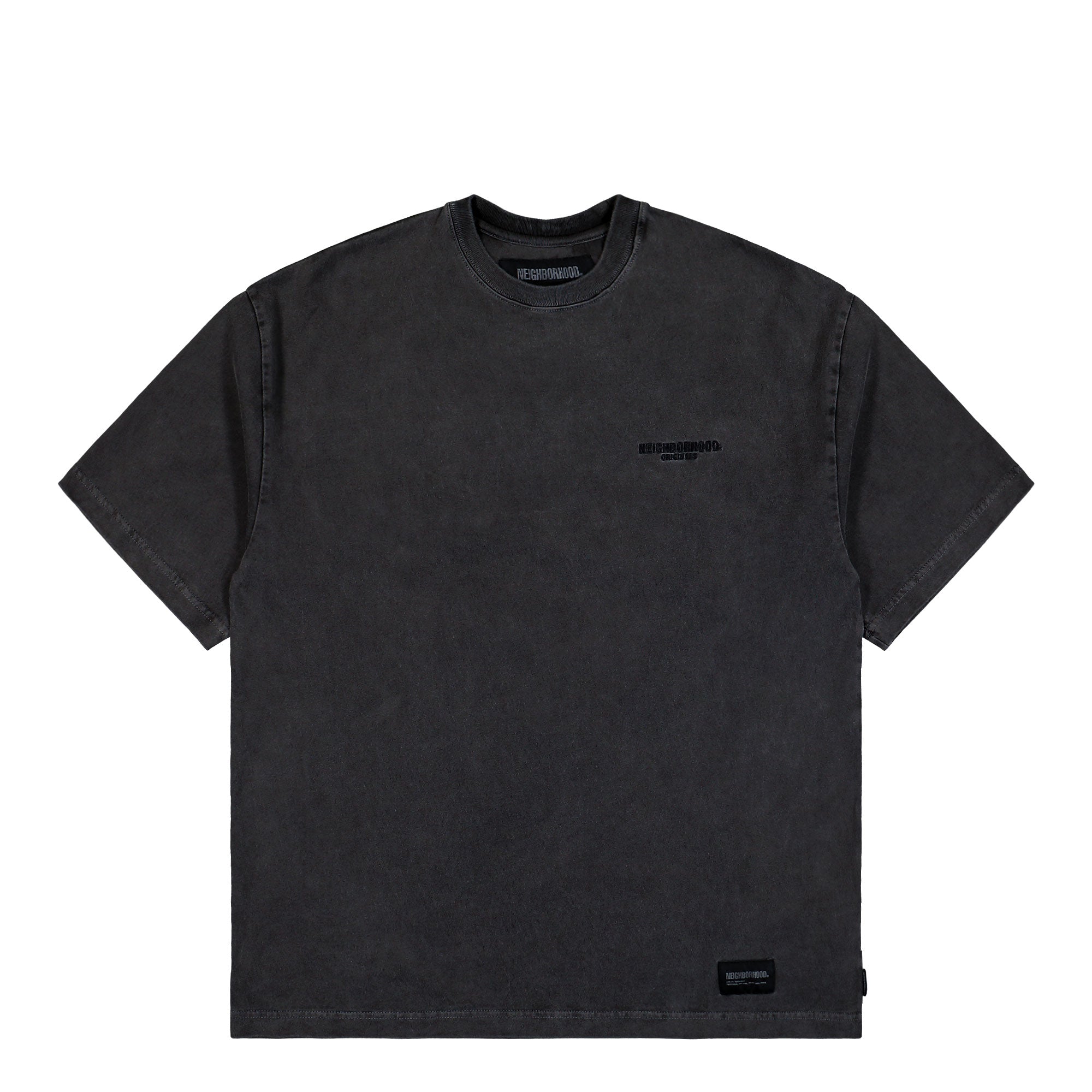 Neighborhood Pigment Dyed Crewneck SS Black T-Shirt 251FPNH-CSM13 / Black | Overkill