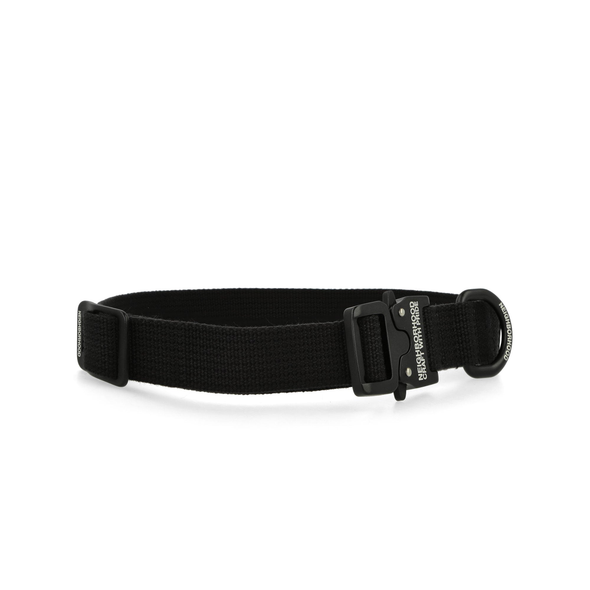 Neighborhood Dog Collar Wide Black Dog Collar 251MTNH-AC02 / Black Close-up | Overkill
